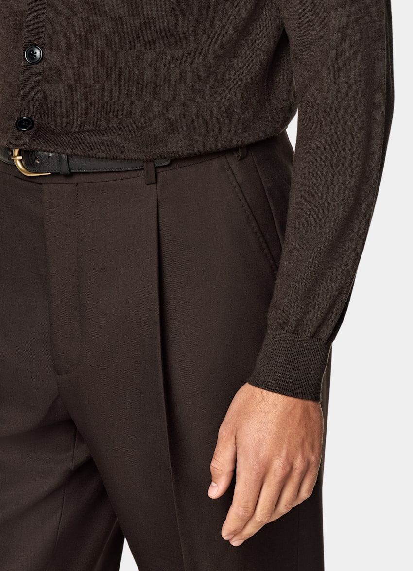 Mid Brown V-Neck Cardigan