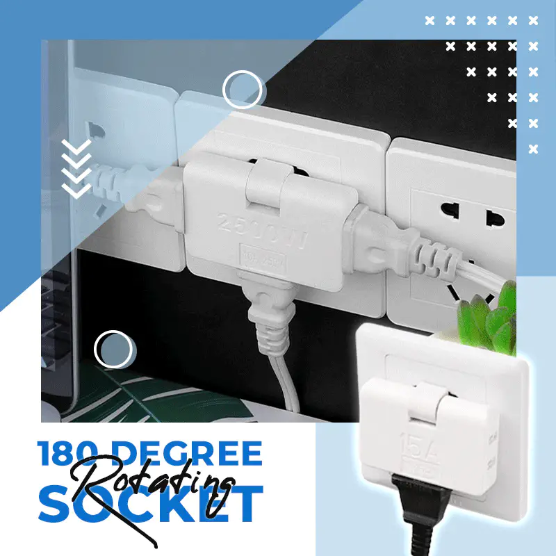 (🔥EARLY EASTER HOT SALE-48% OFF)180 Degree Rotating 3 Way Flat Wall Outlet