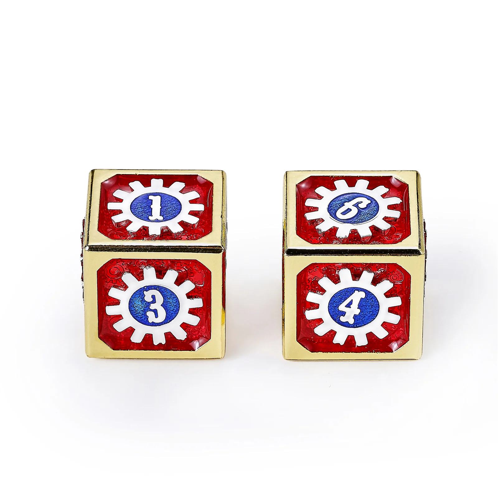 Cogcraft Fidget D6 - Casino - Red/Blue/Silver/Gold