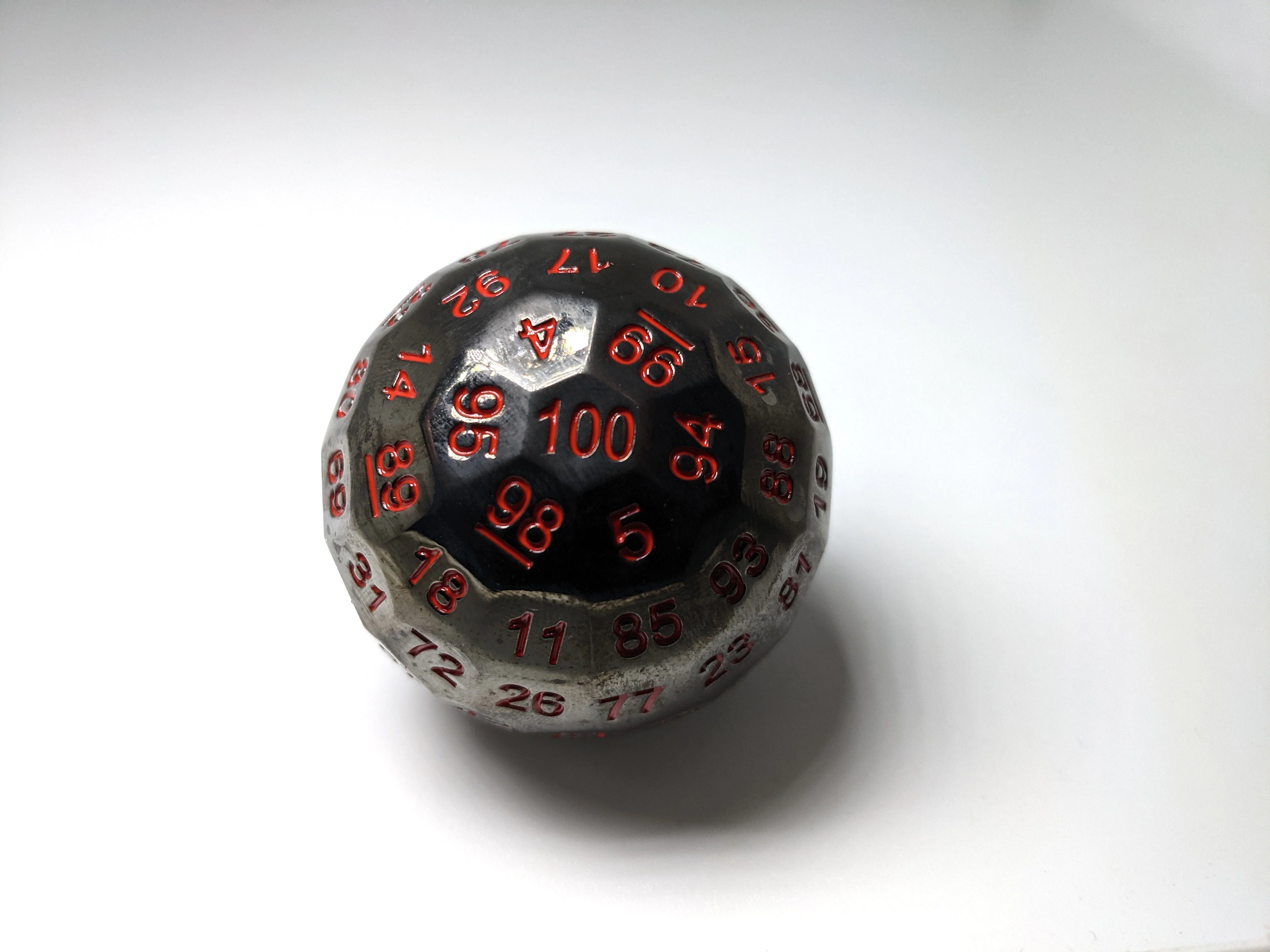 Titan's Fist Metal D100 Dice - Black w/ Blood