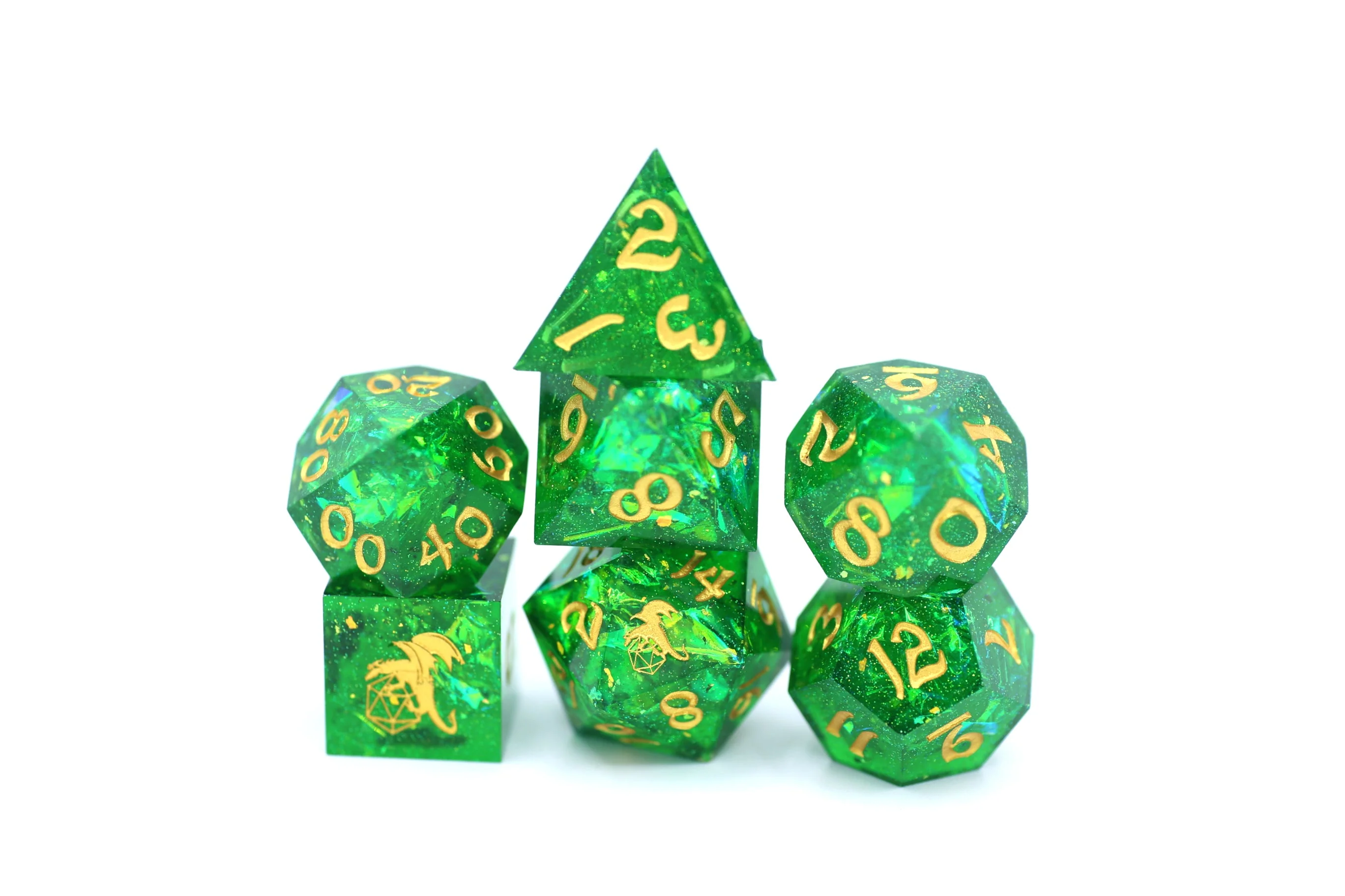 Captured Magic Hand Sanded Sharp Edge Resin - Green