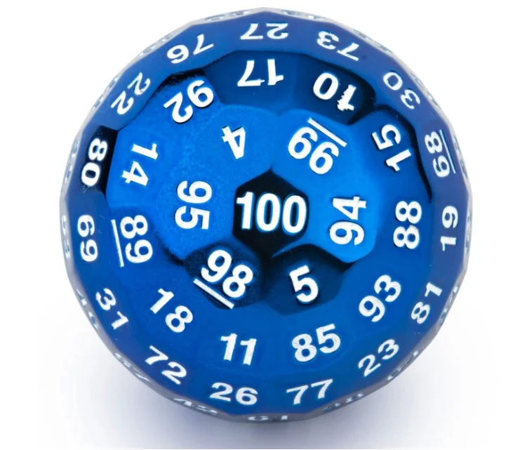 Titan's Fist Metal D100 Dice - Blue