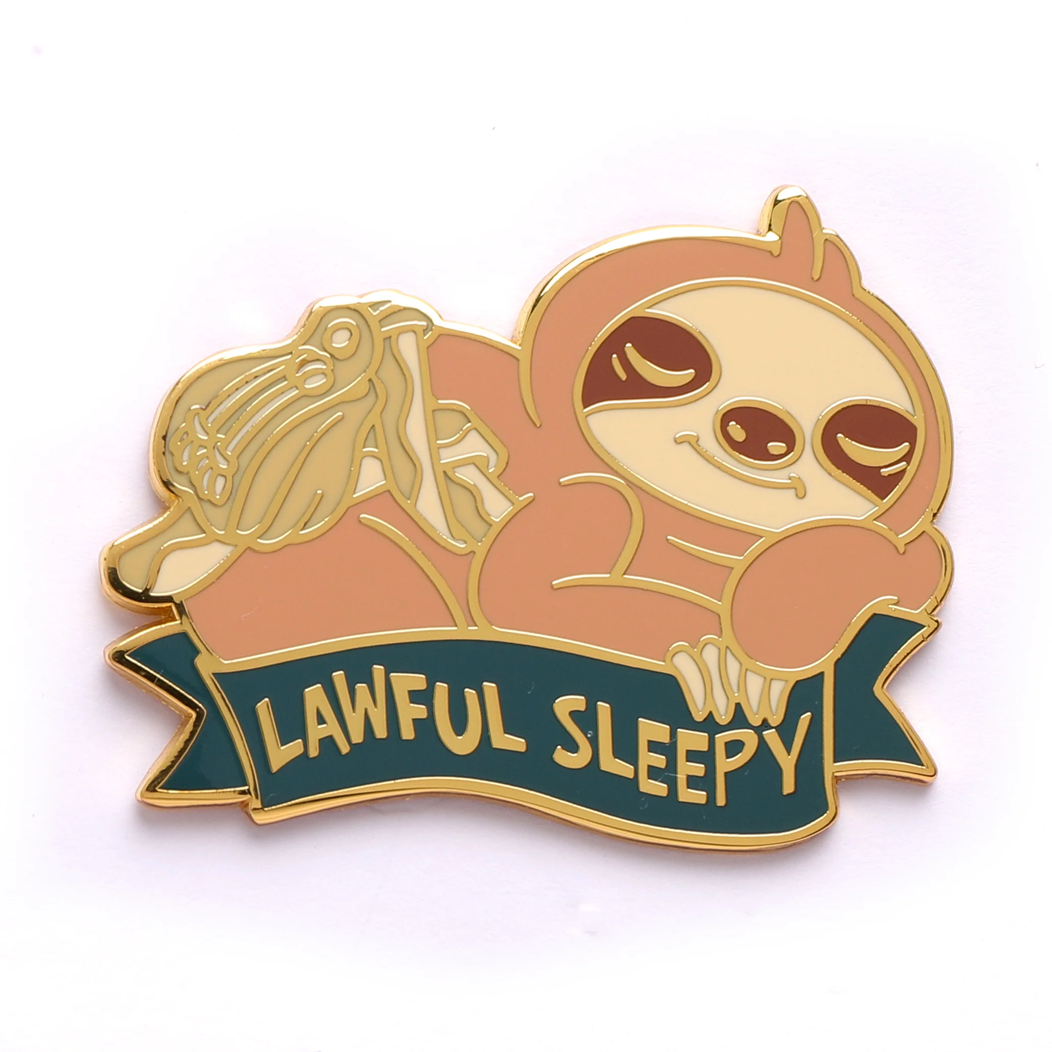 Alternative Alignments Enamel Pin - Lawful Sleepy Sloth