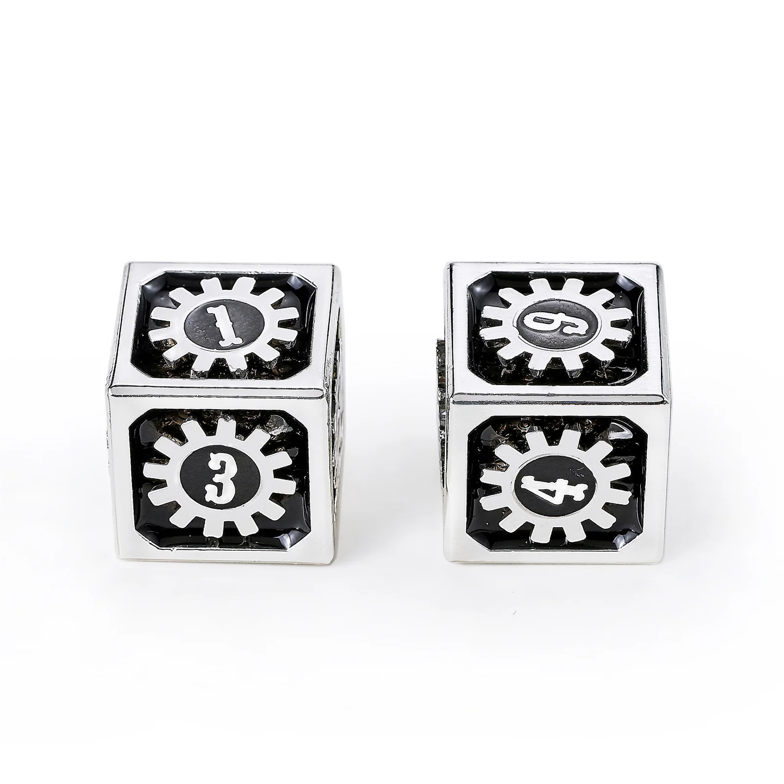 Cogcraft Fidget D6 - Diesel - Black & Silver