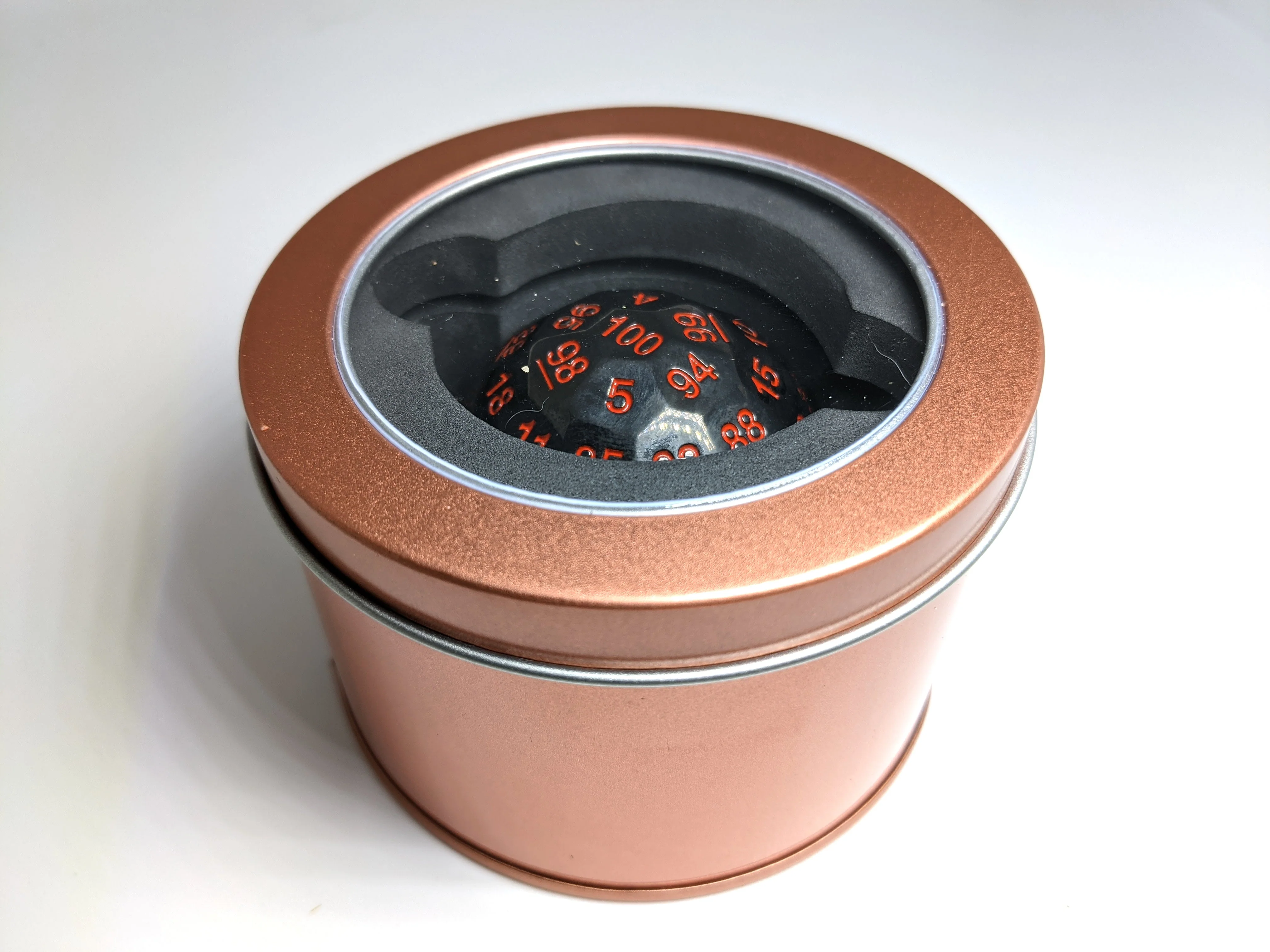 Titan's Fist Metal D100 Dice - Black w/ Blood