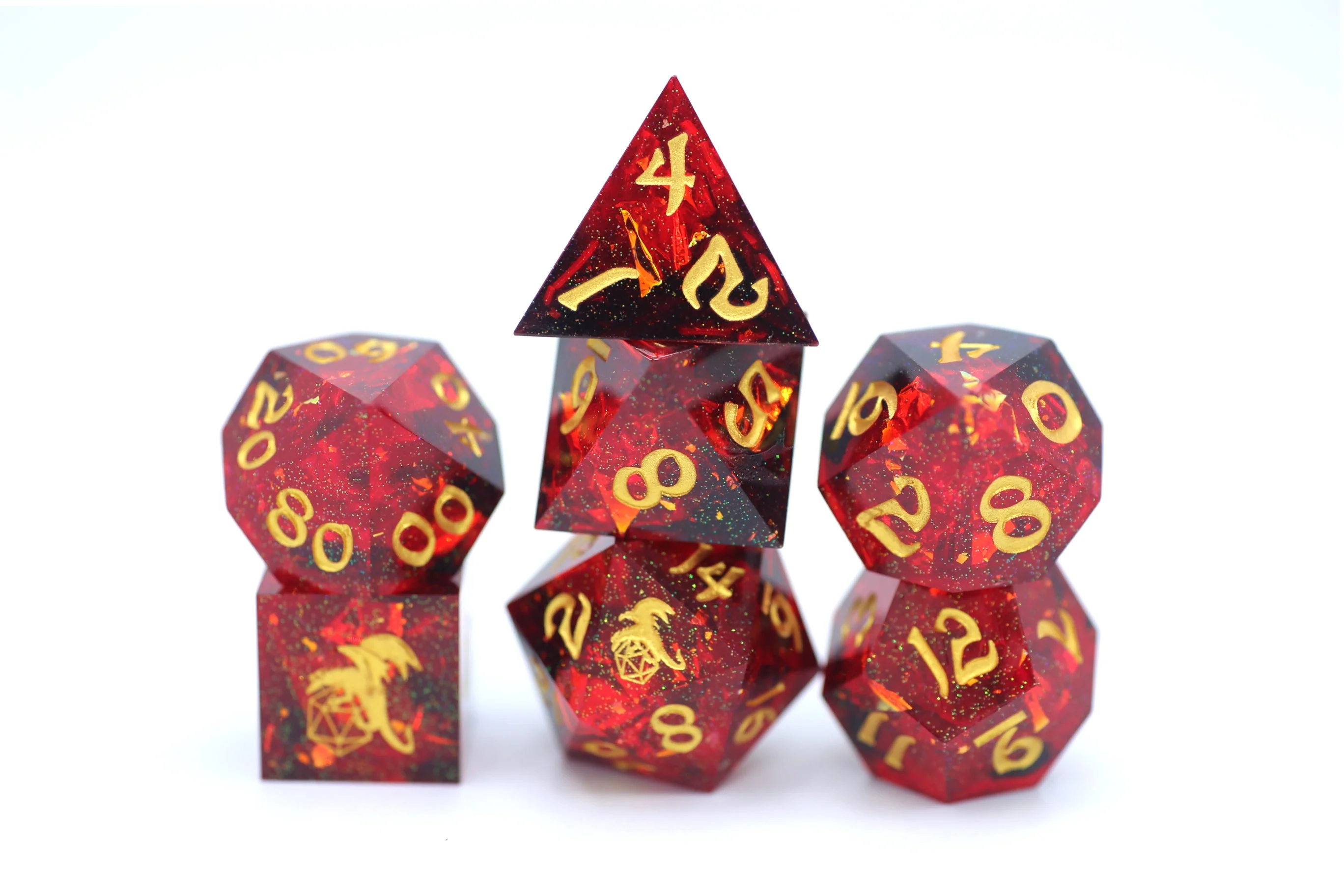 Captured Magic Hand Sanded Sharp Edge Resin - Red