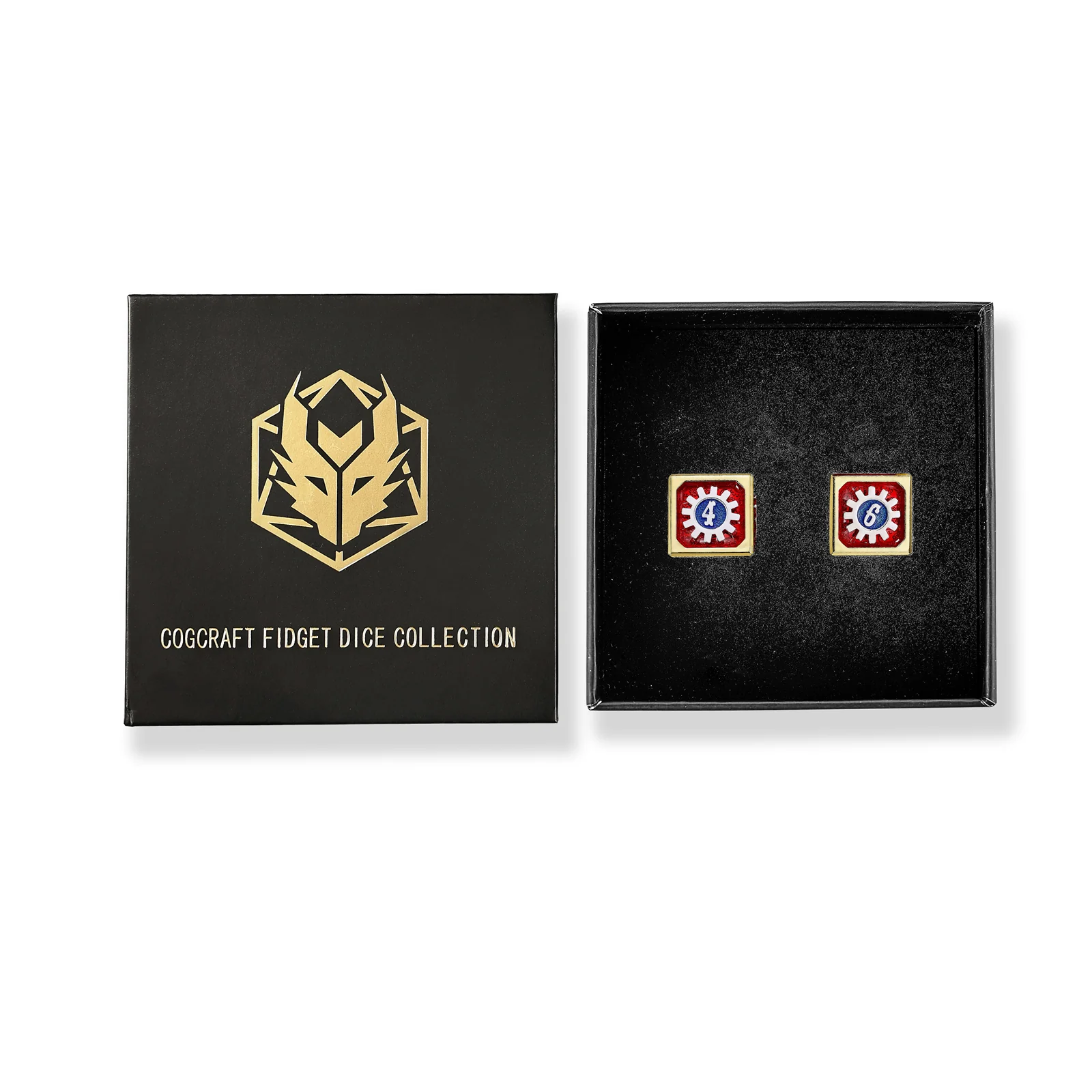 Cogcraft Fidget D6 - Casino - Red/Blue/Silver/Gold