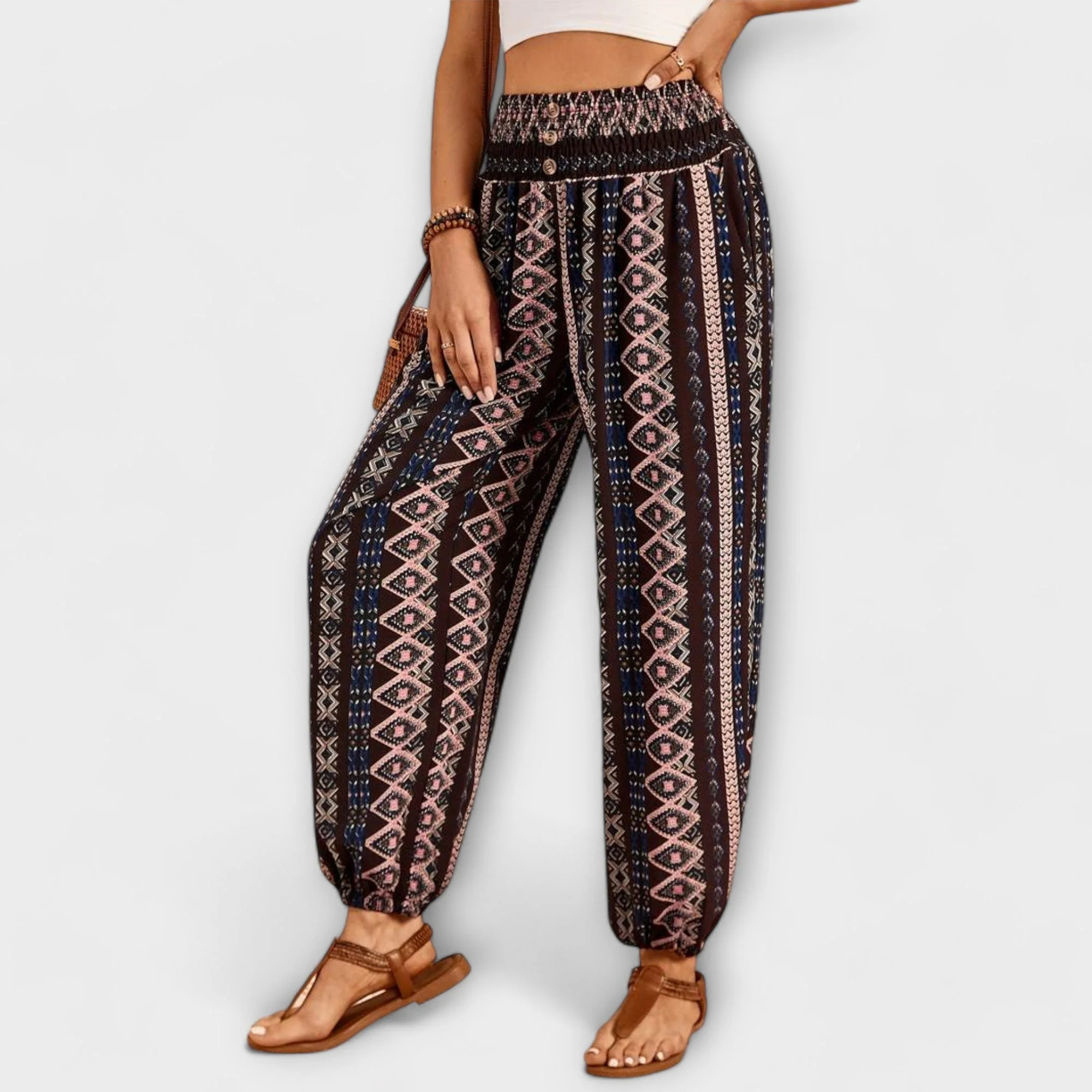 Scarlett – Pants with Ethnic Graphic Print
