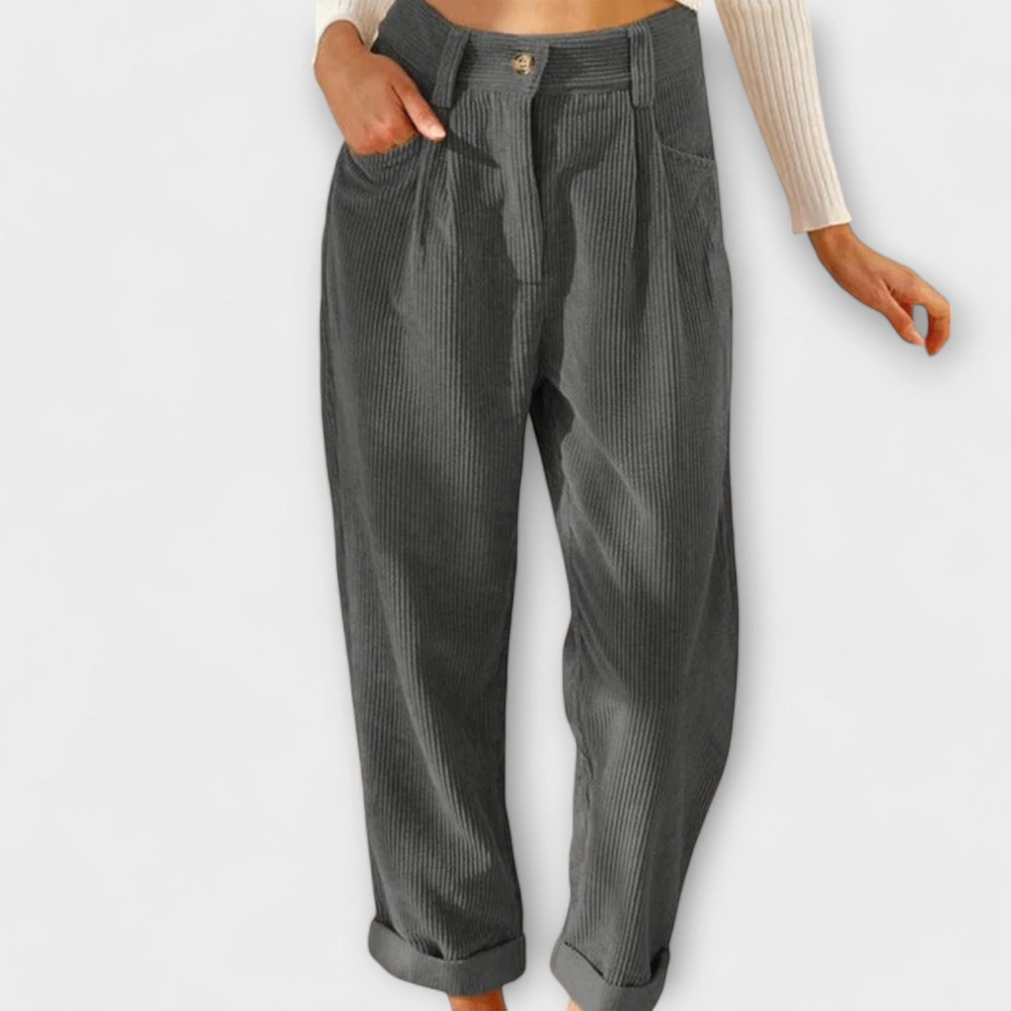 Malia - Loose Casual Pants in Corduroy
