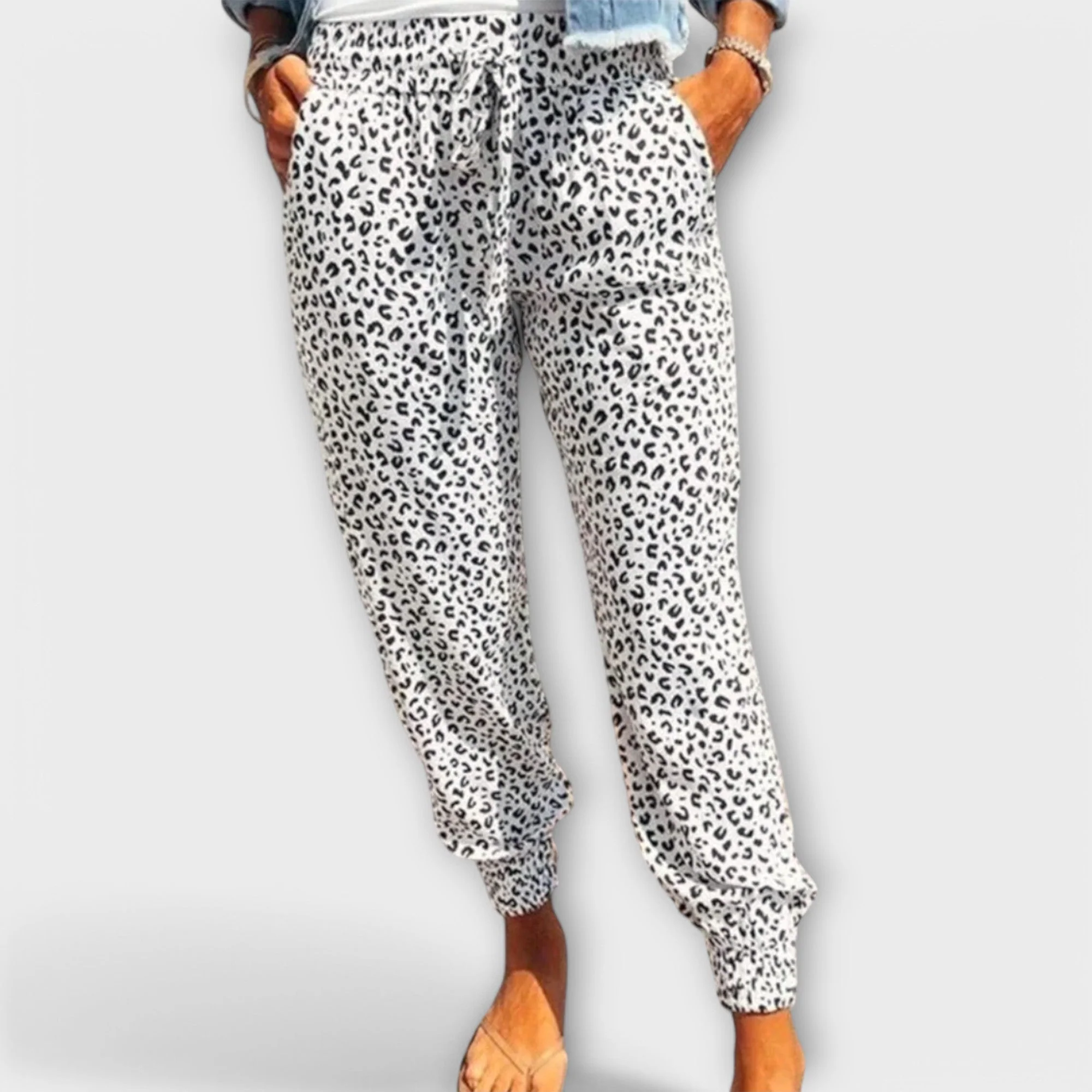 Feli - Wide Pants with Leopard Print