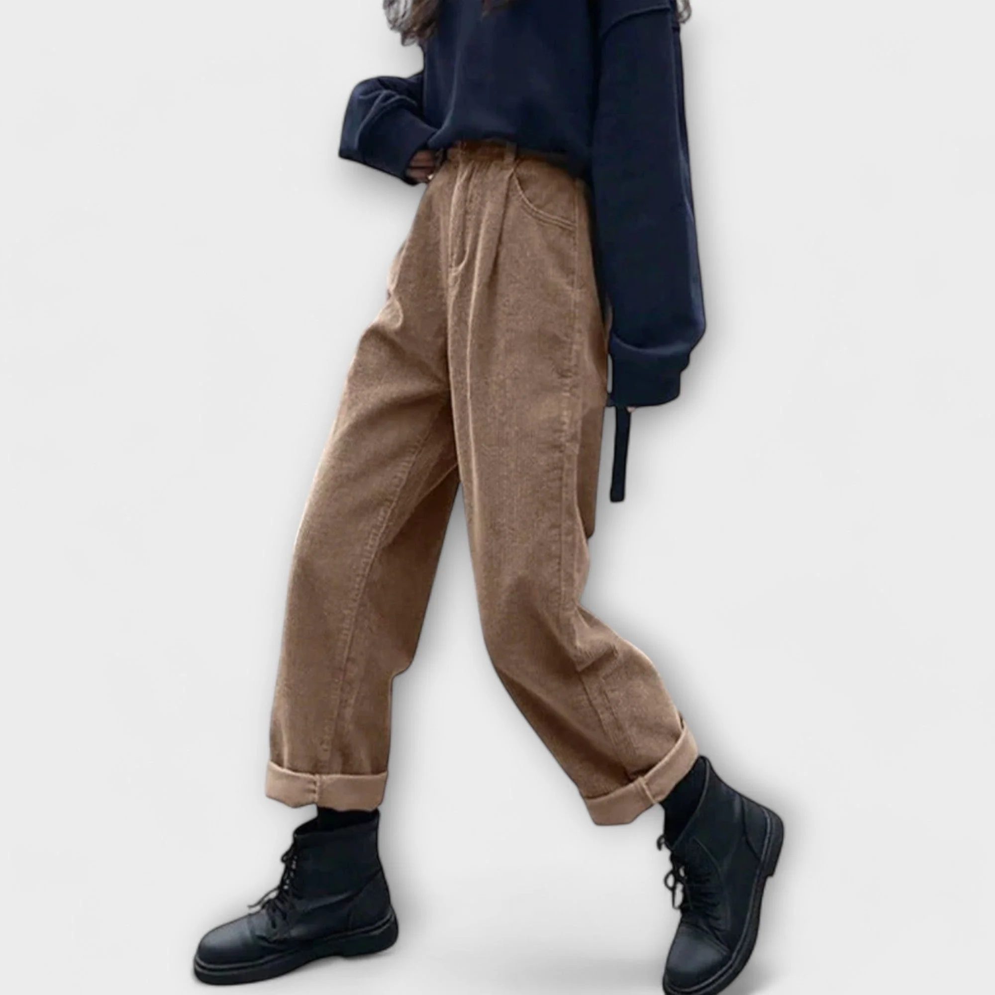 Malia - Loose Casual Pants in Corduroy