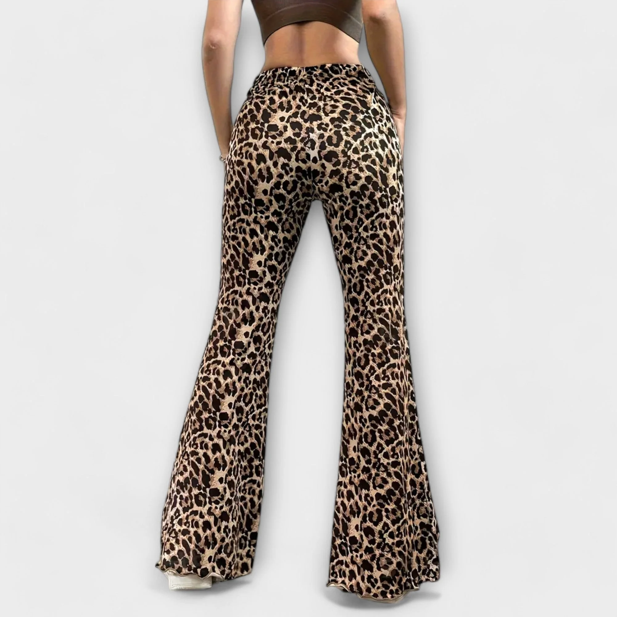 Leopard Print Bootcut Pants