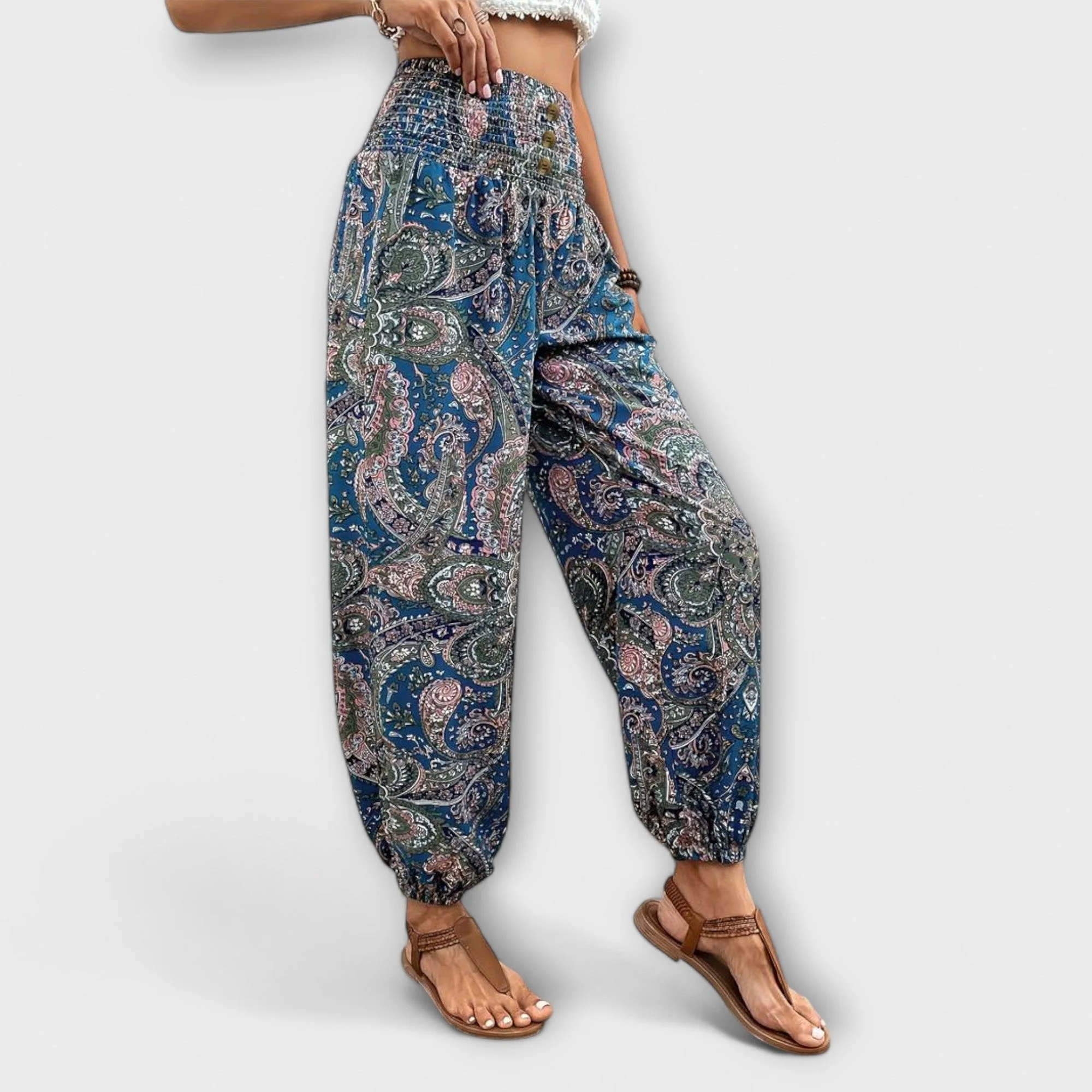 Scarlett – Pants with Ethnic Graphic Print
