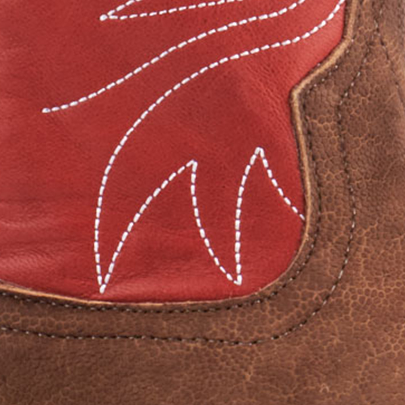 Anderson Bean Men's Dark Red and Tan Buffed Elephant Wide Square Toe Hybrid Cowboy Boots - Image 1