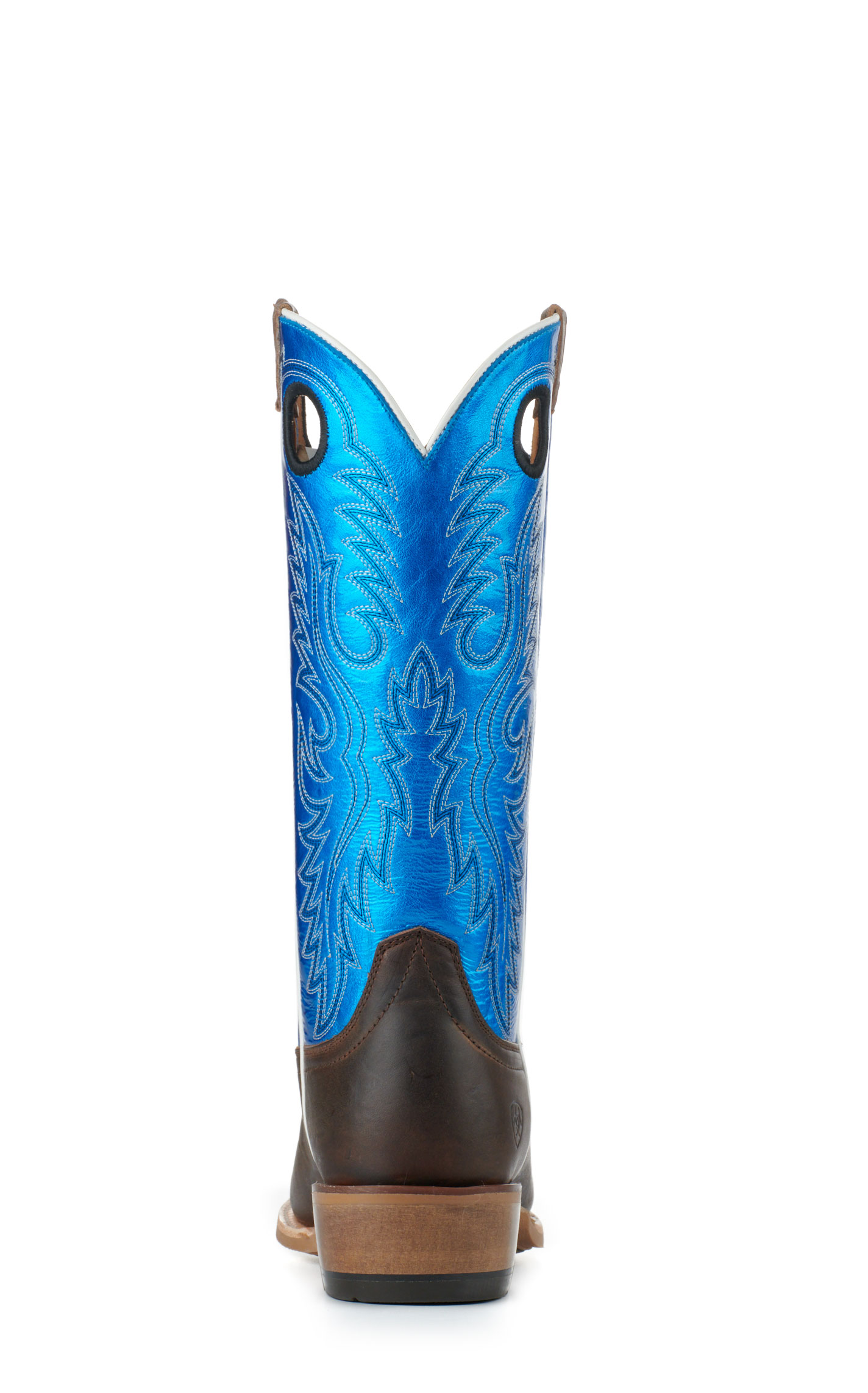 Ariat Men's Ringer Tobacco and Bright Blue TekStep Punchy Square Toe Cowboy Boots - Image 1