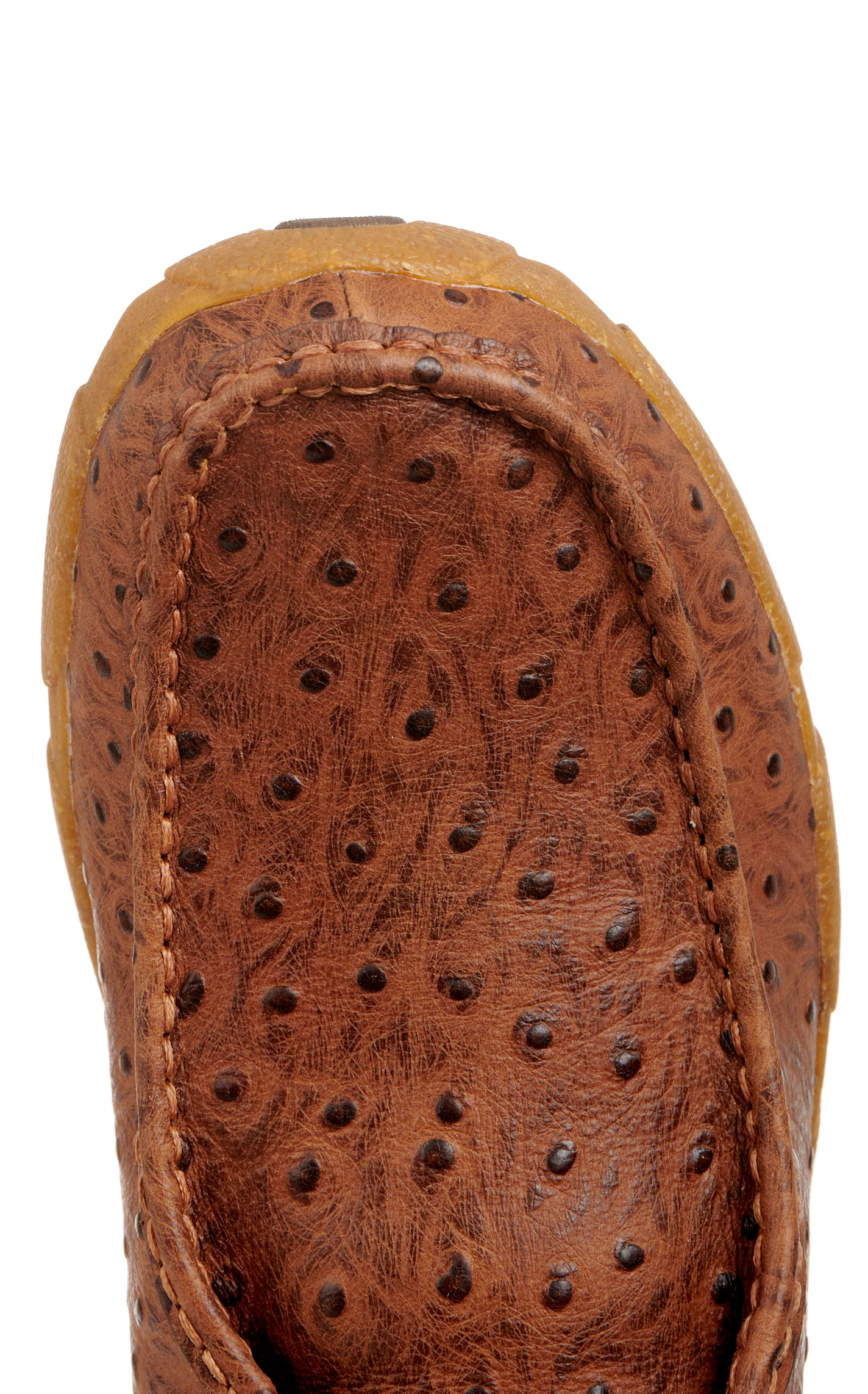 Twisted X Men's Cognac Ostrich Print Driving Moccasin Casual Shoes - Image 1