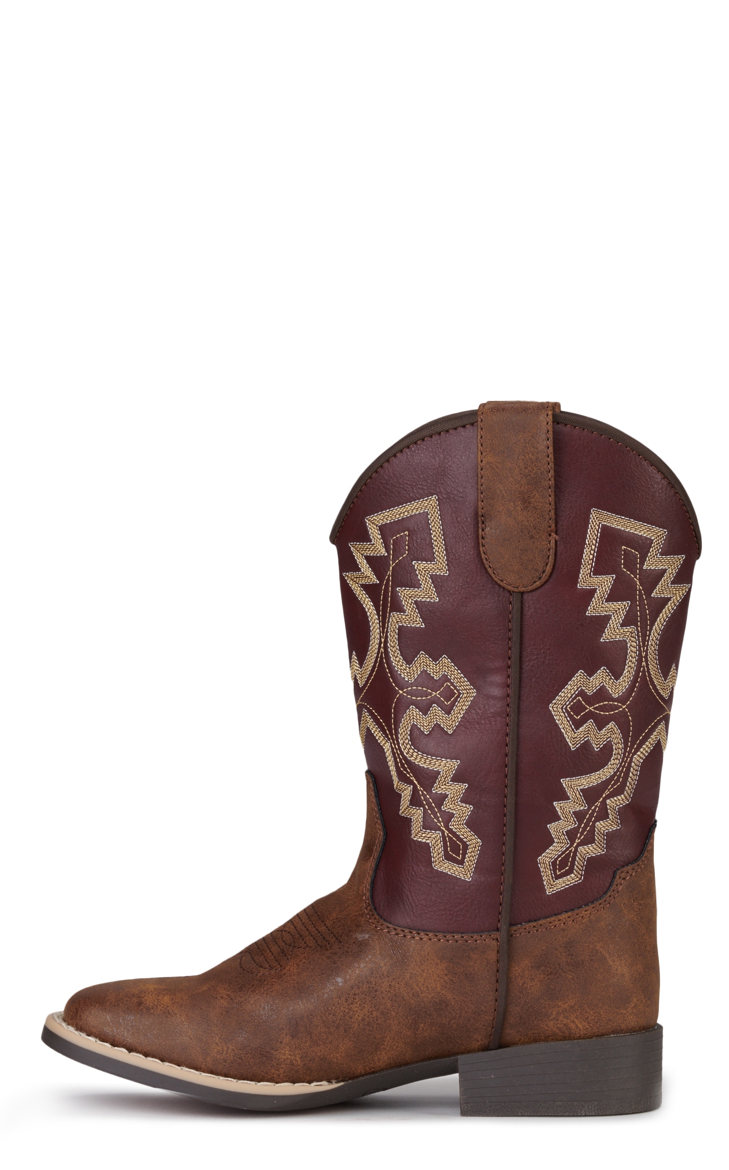 Twister Boys' Blake Brown and Burgundy Square Toe Cowboy Boots - Image 1