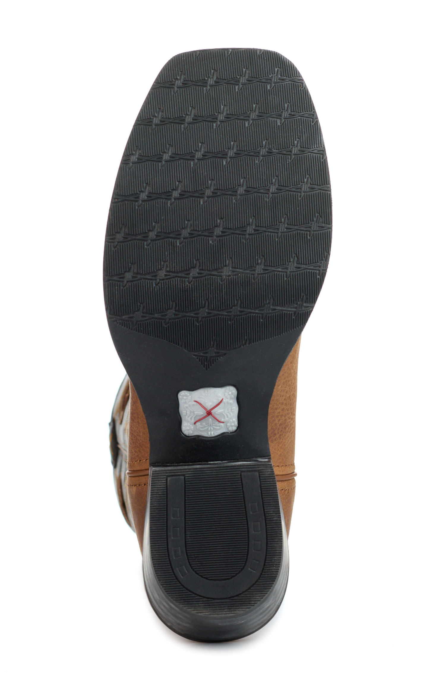 Twisted X Men's Burnt Olive and Buff Tan Wide Square Toe Buckaroo Cowboy Boots - Image 1