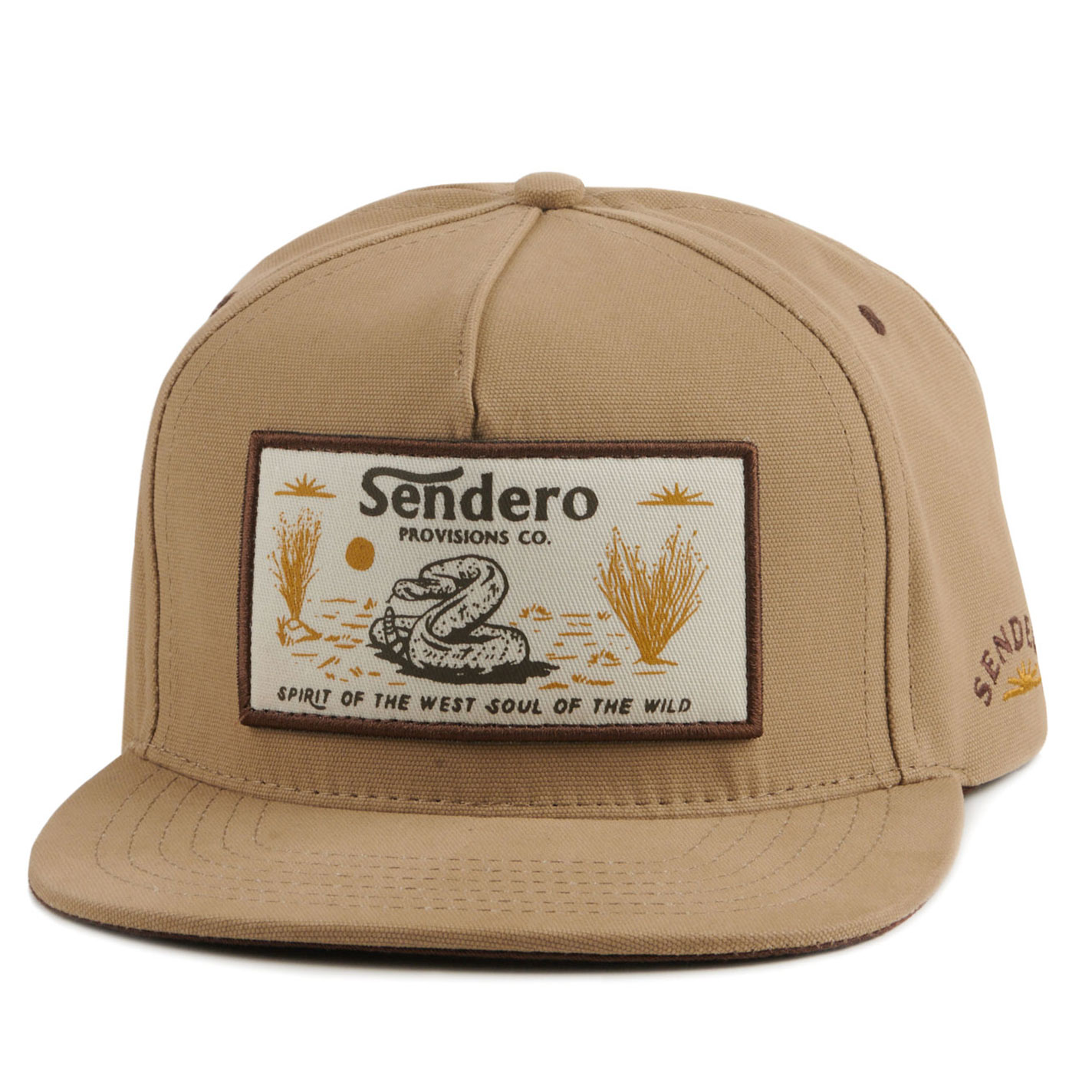 Sendero Provisions Co. Men's Khaki with Snake Rectangular Logo Patch Cap - Image 1