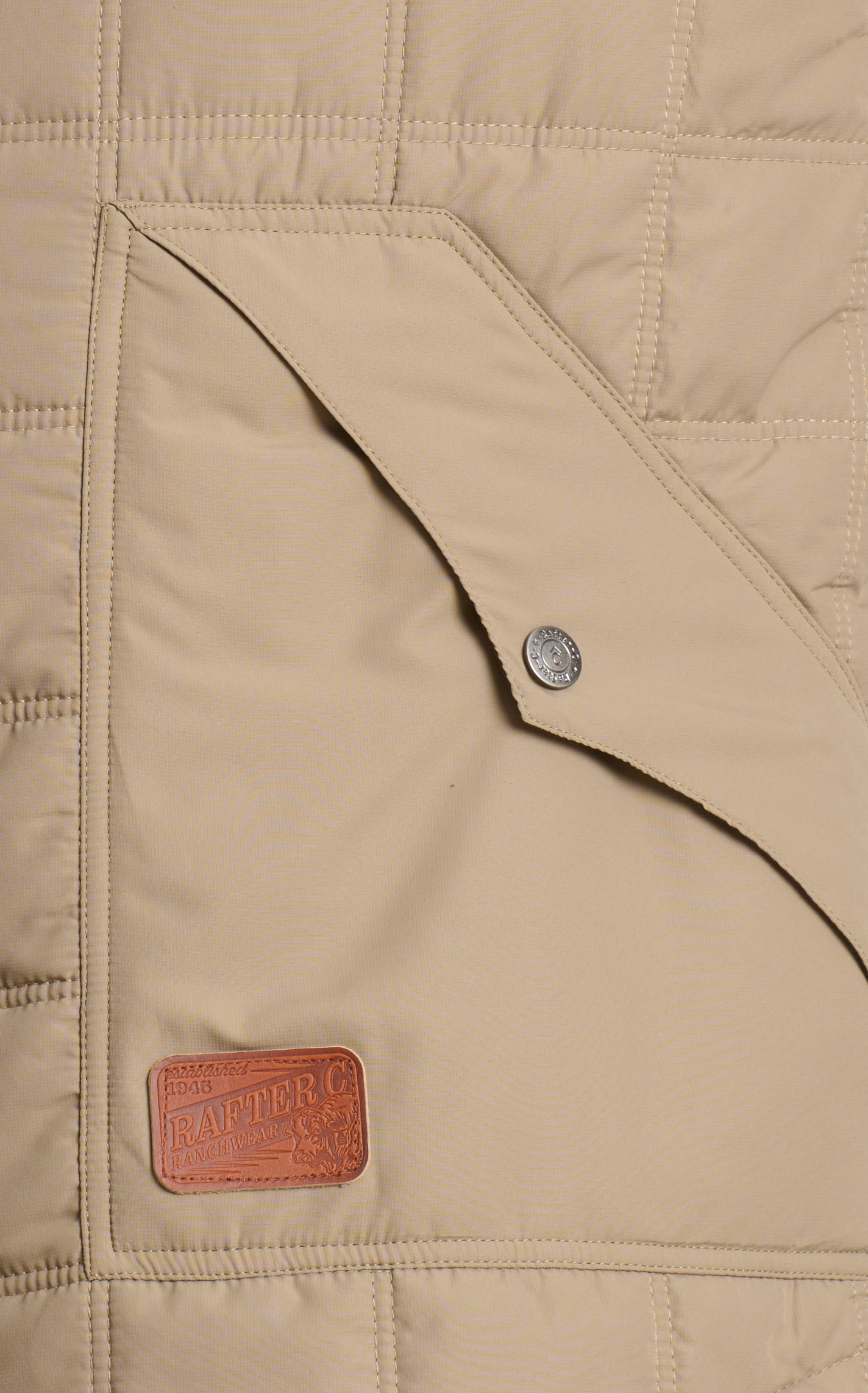 Rafter C Ranchwear Men's Coyote Khaki & Coffee Quilted Puff Jacket - Image 1