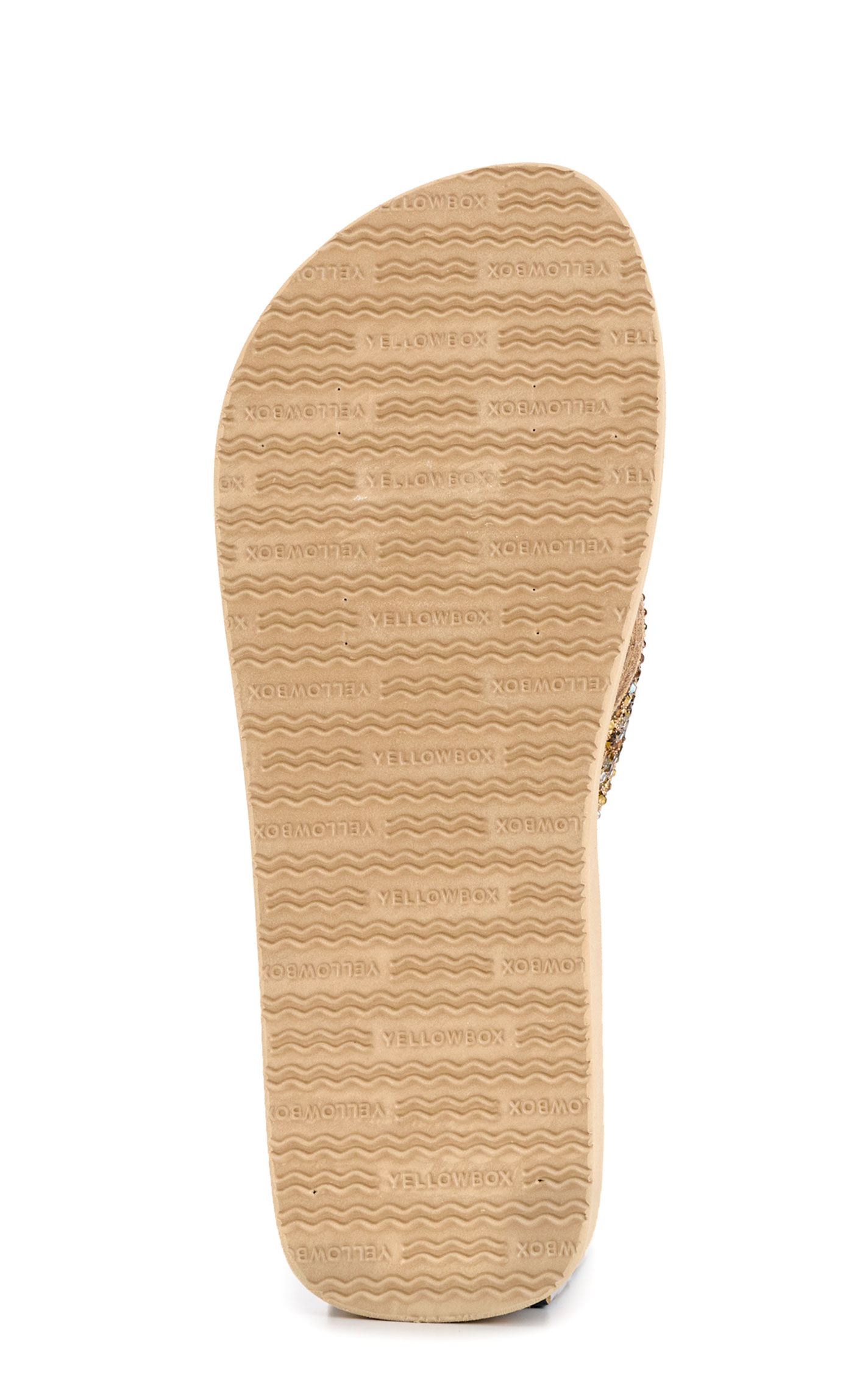 Yellow Box Ladies’ Taupe Junia Bling Flip Flops - Image 1