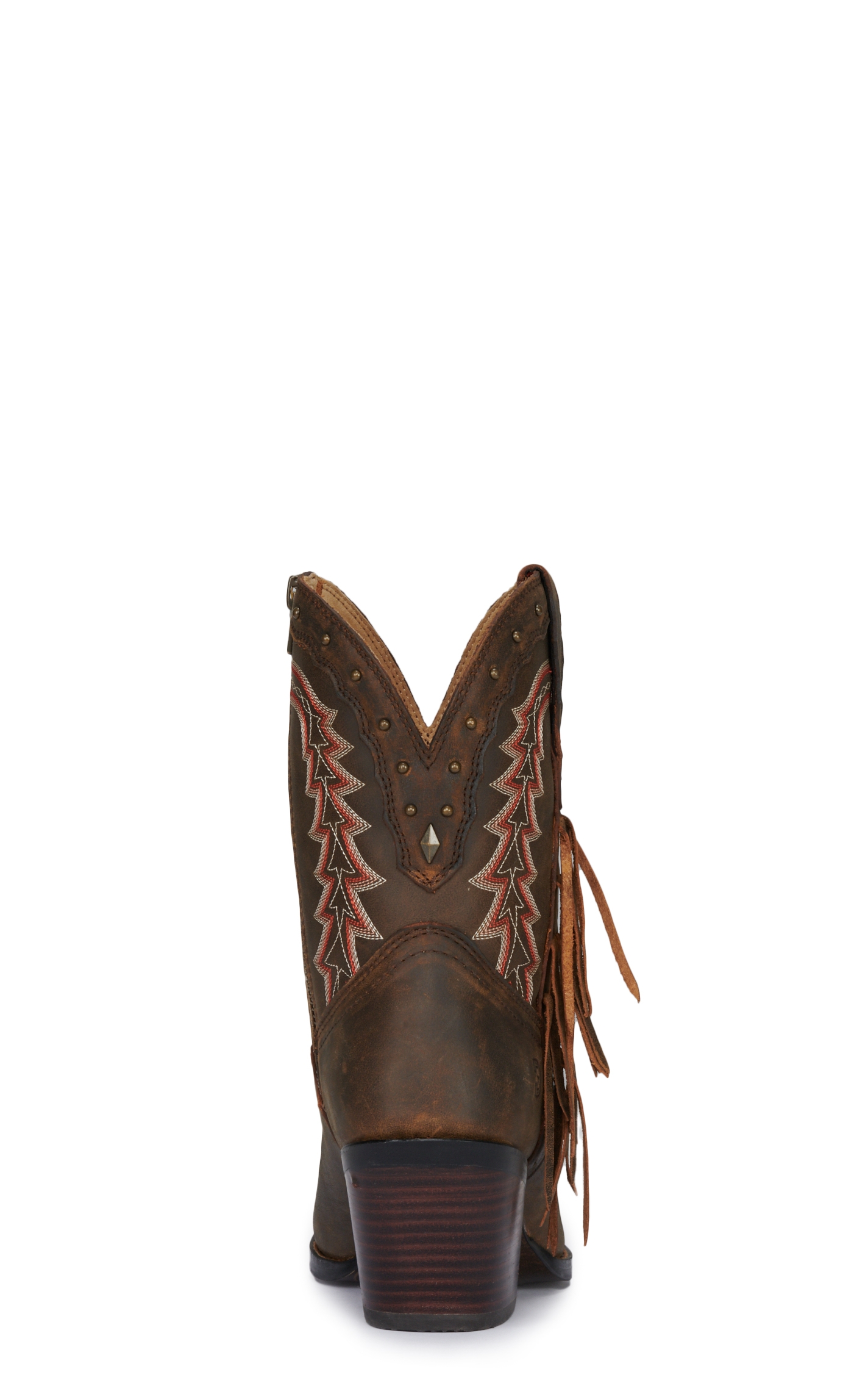 Durango Women's Crush Roasted Pecan with Fringe Snip Toe Cowboy Booties - Image 1