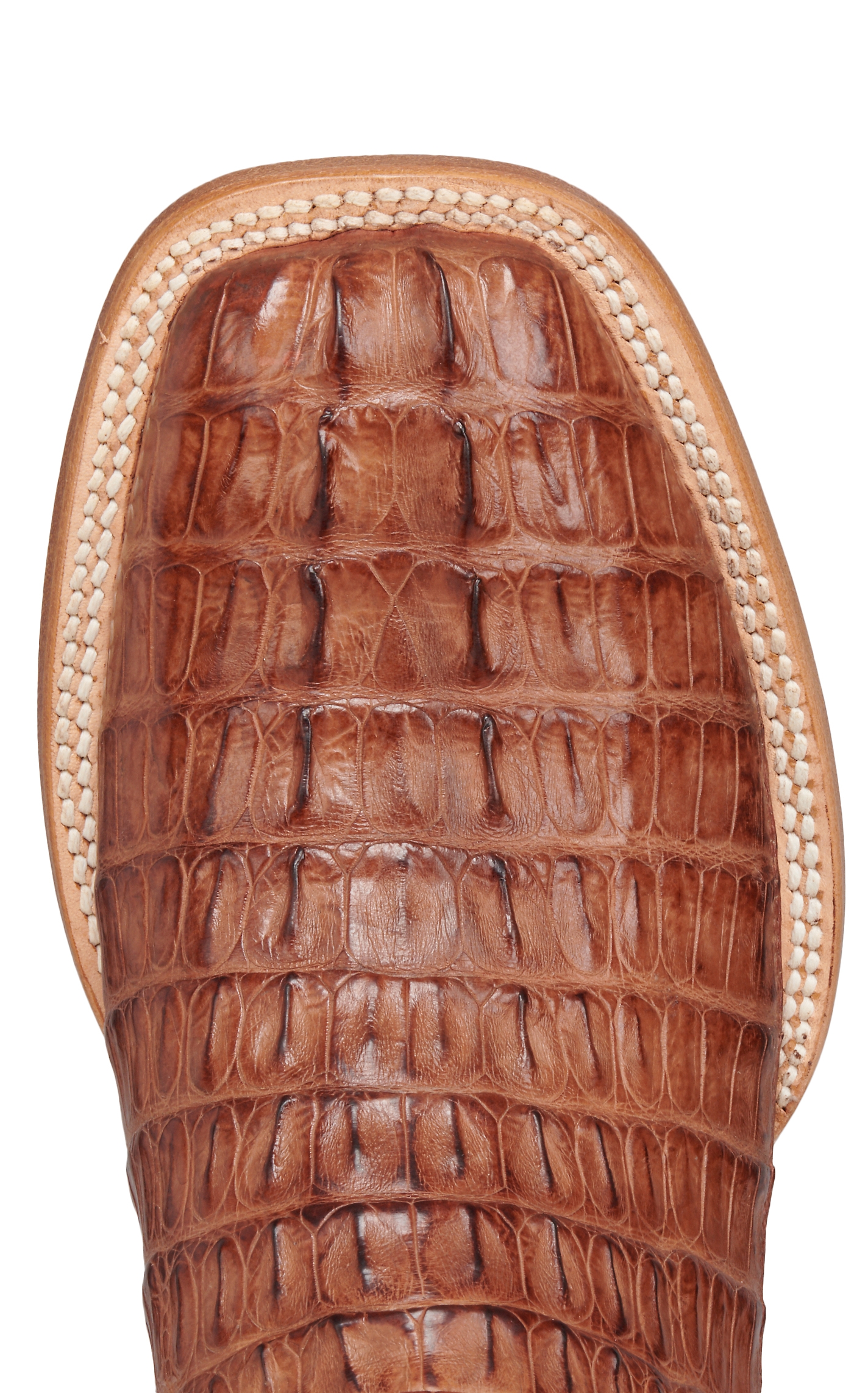 Black Jack Men's Chocolate and Cigar Caiman Tail Steer and Star Wide Square Toe Exotic Cowboy Boots - Image 1