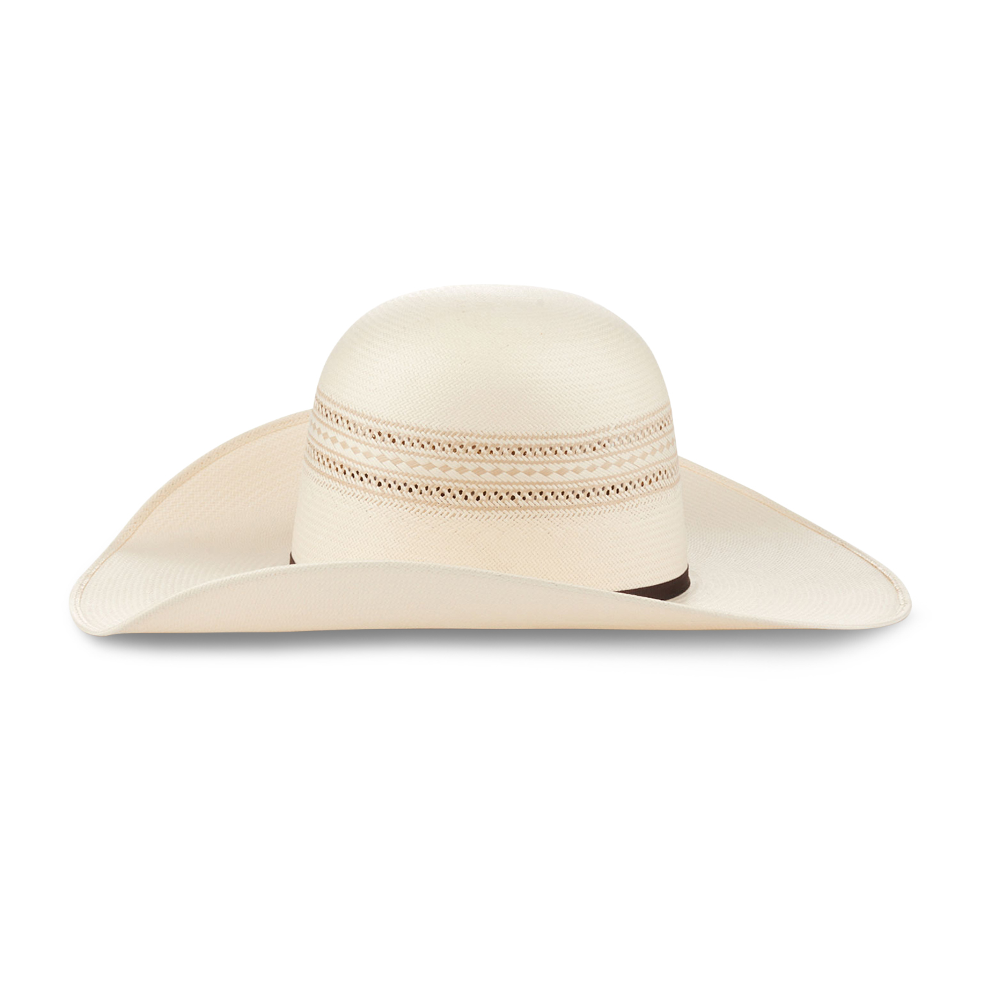 Rafter C Ivory Shantung Vented Open Crown Straw Hat - Image 1