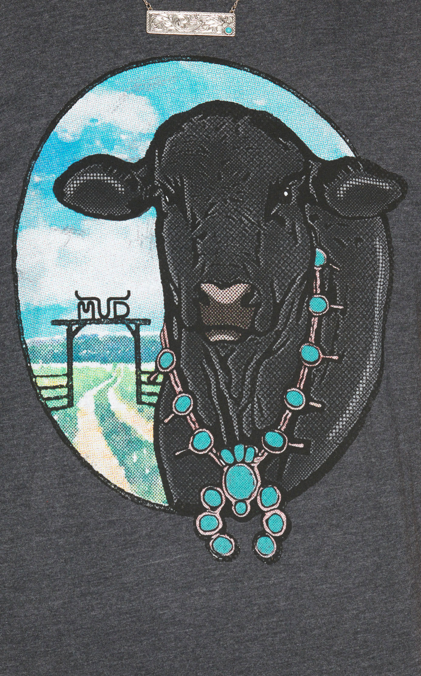 Mud Lowery Women's Dark Gray Squash Graphic Short Sleeve T-Shirt - Cavender's Exclusive - Image 1