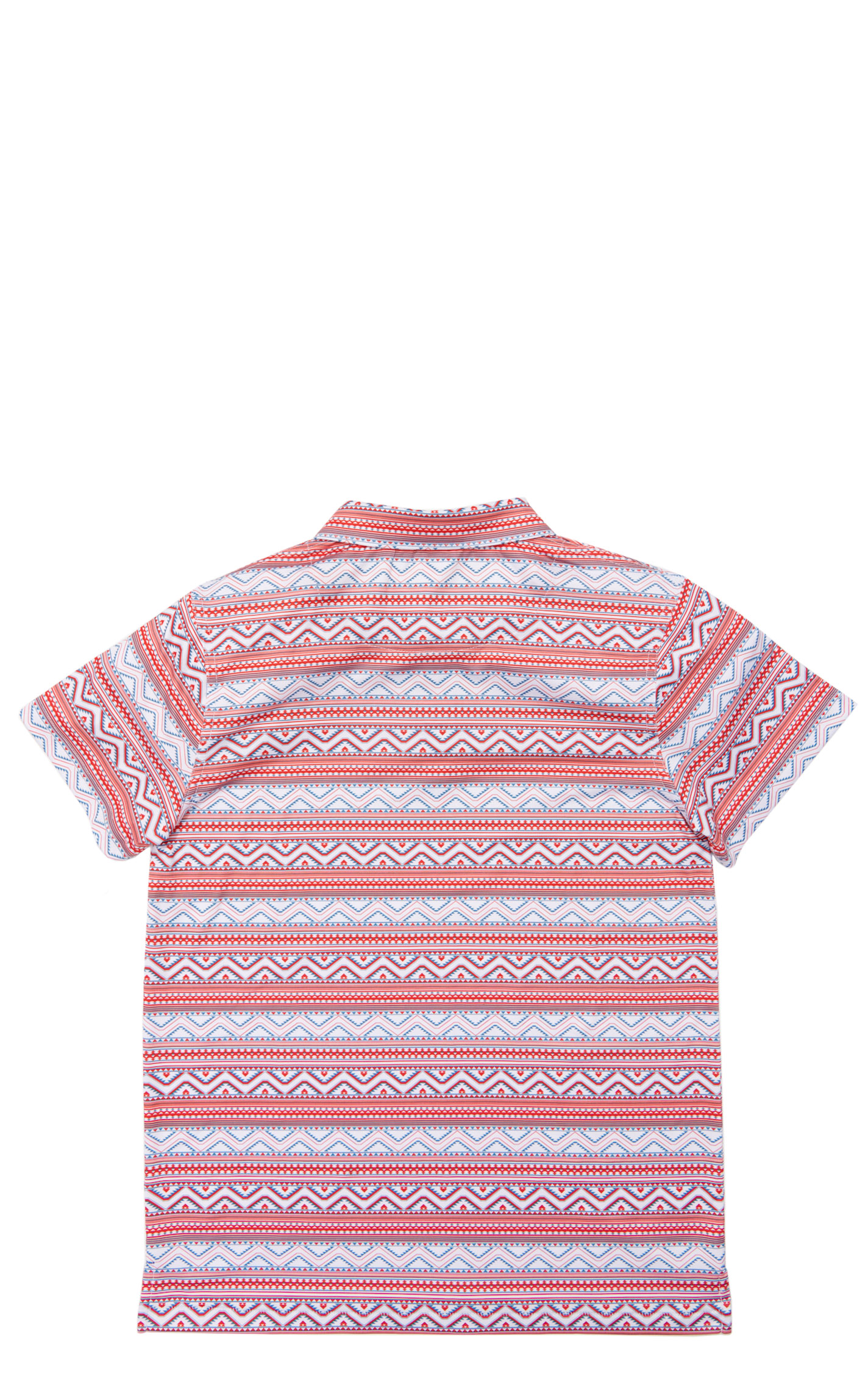 Rafter C Boy's White & Red Aztec Pattern Polo Shirt - Image 1