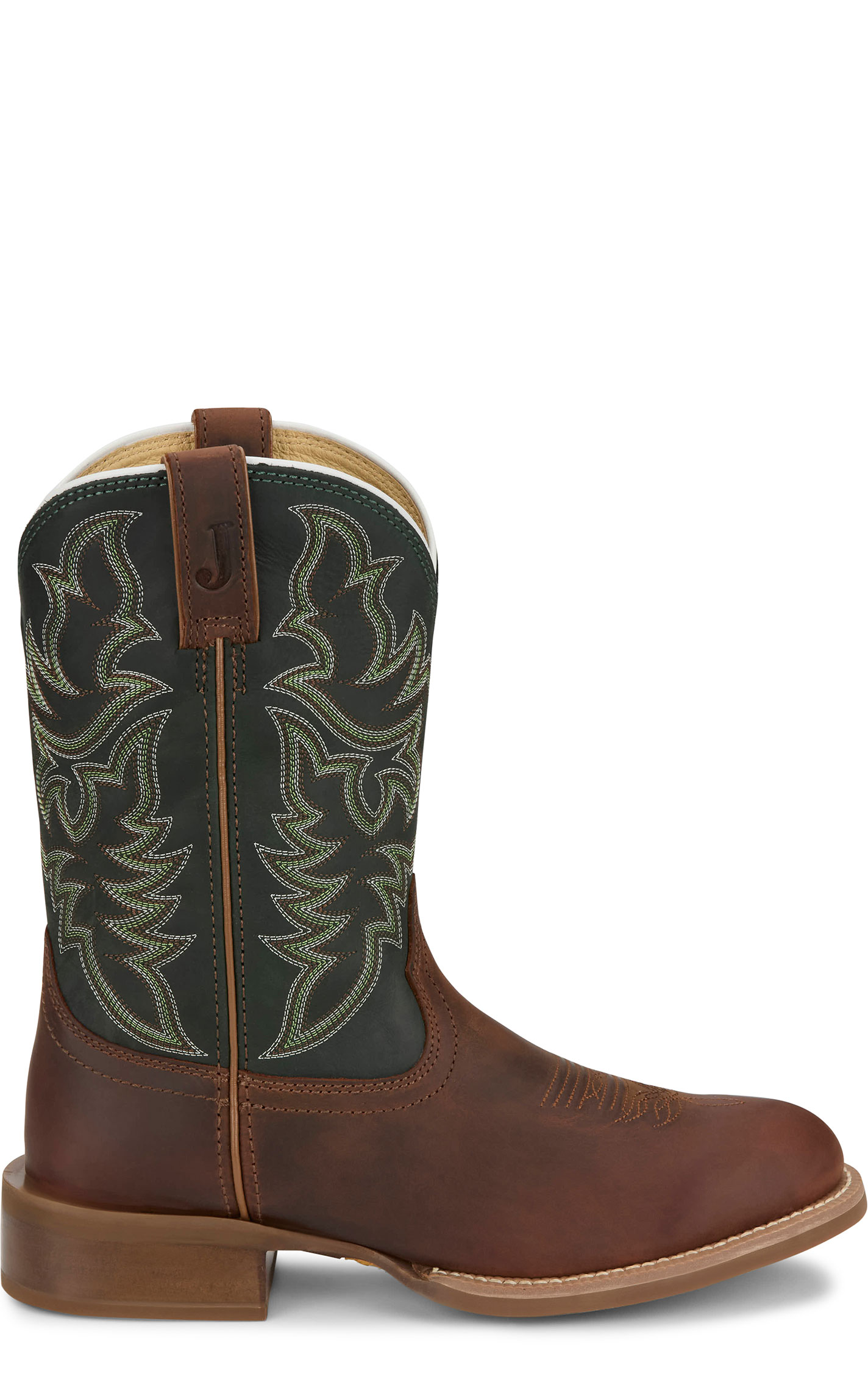 Cavender’s Men's 11” Brown & Dark Green Frontier Cowboy Boots - Image 1