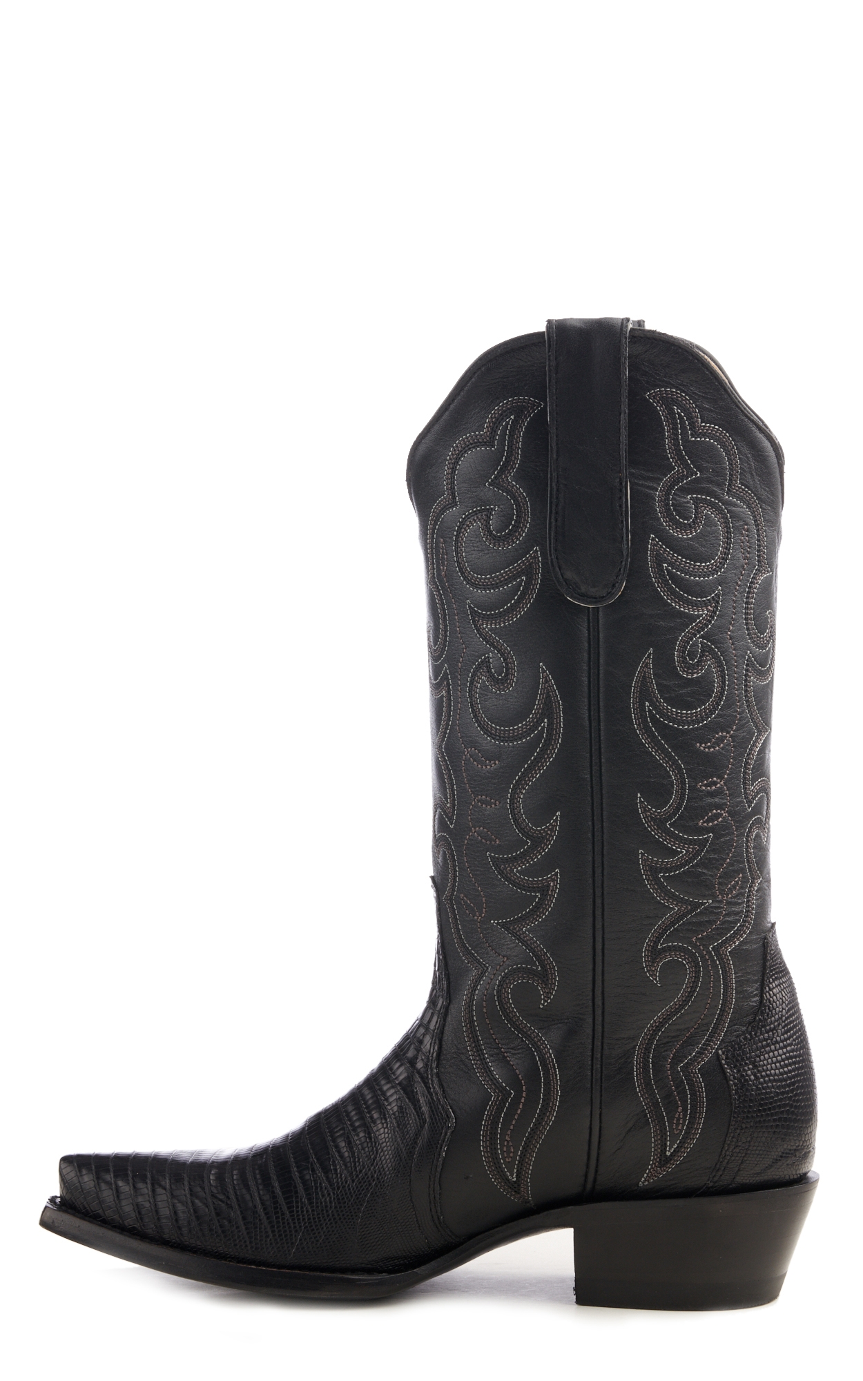 Cavender’s Women’s Triad Black Lizard Exotic Snip Toe Cowboy Boots - Image 1