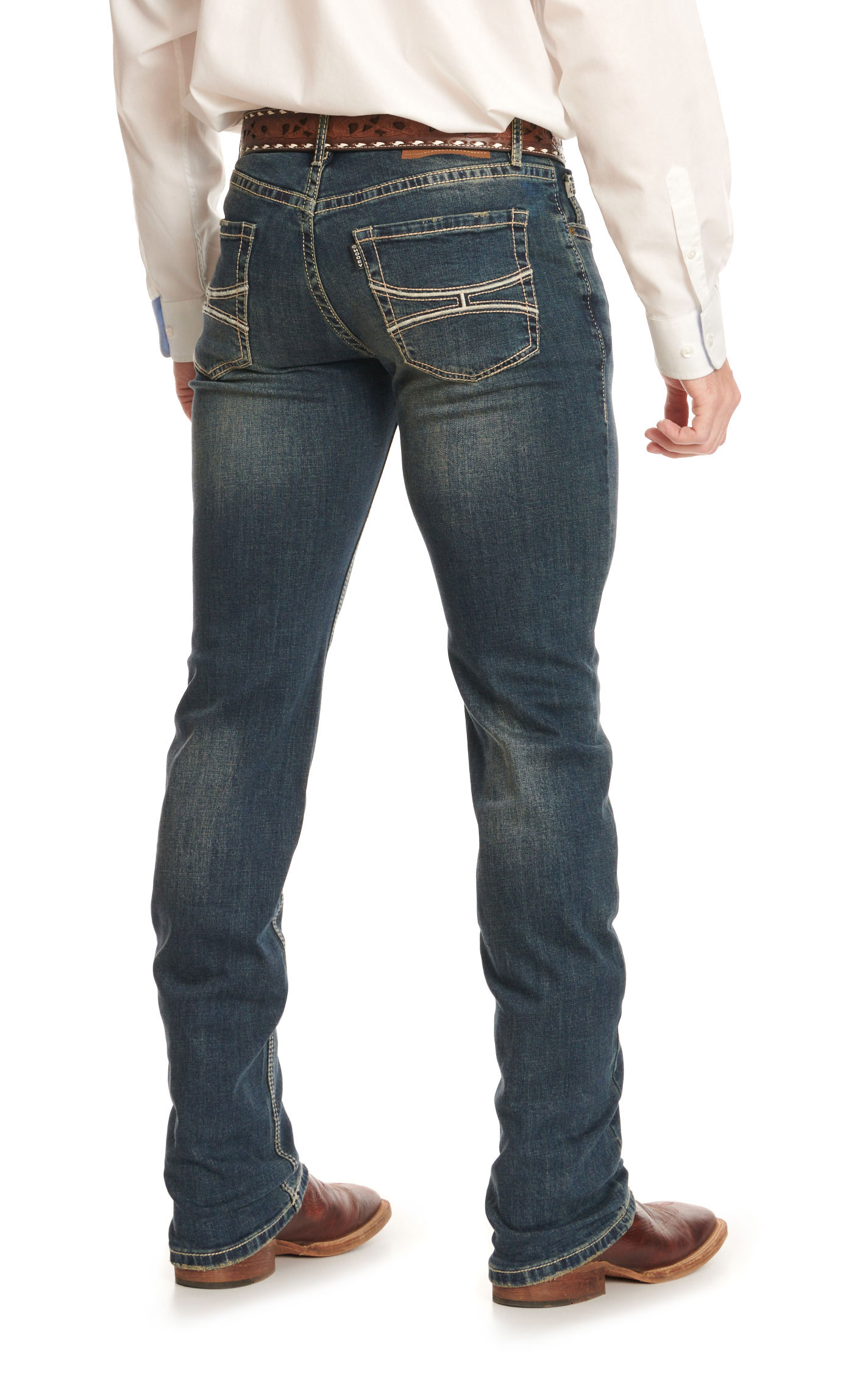 Hooey x Rock & Roll Denim Men's Revolver Medium Wash ReFlex Vintage Straight Leg  Jeans - Image 1