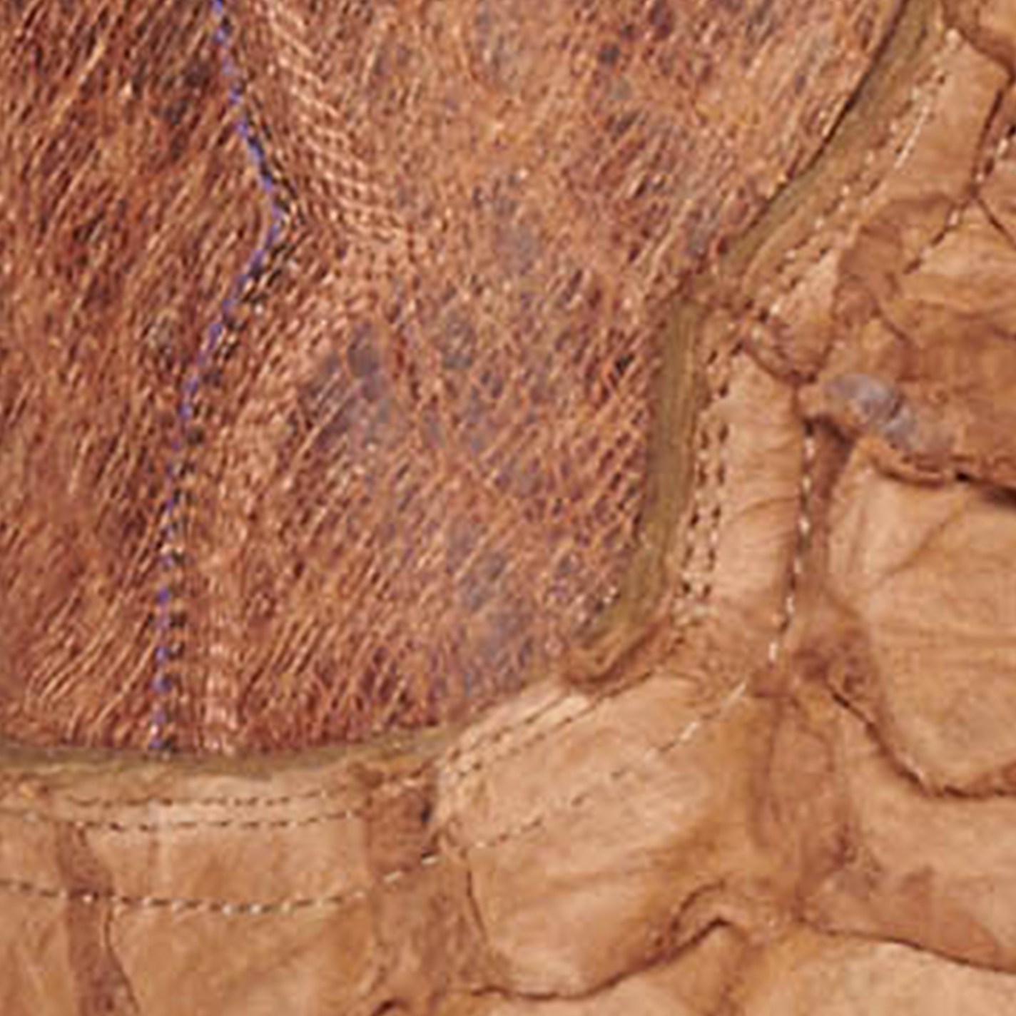Cavender's Men's Nut Brown and Saddle Pirarucu Wide Square Toe Exotic Cowboy Boots - Image 1