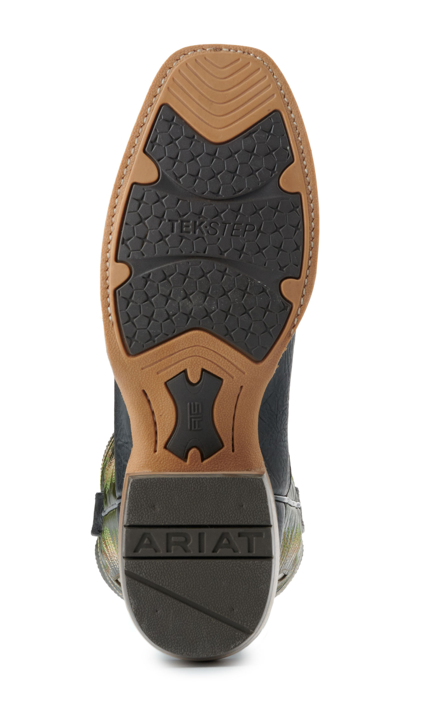 Ariat Men's Stadtler Black and Dark Lime TekStep Square Toe Cowboy Boots - Image 1