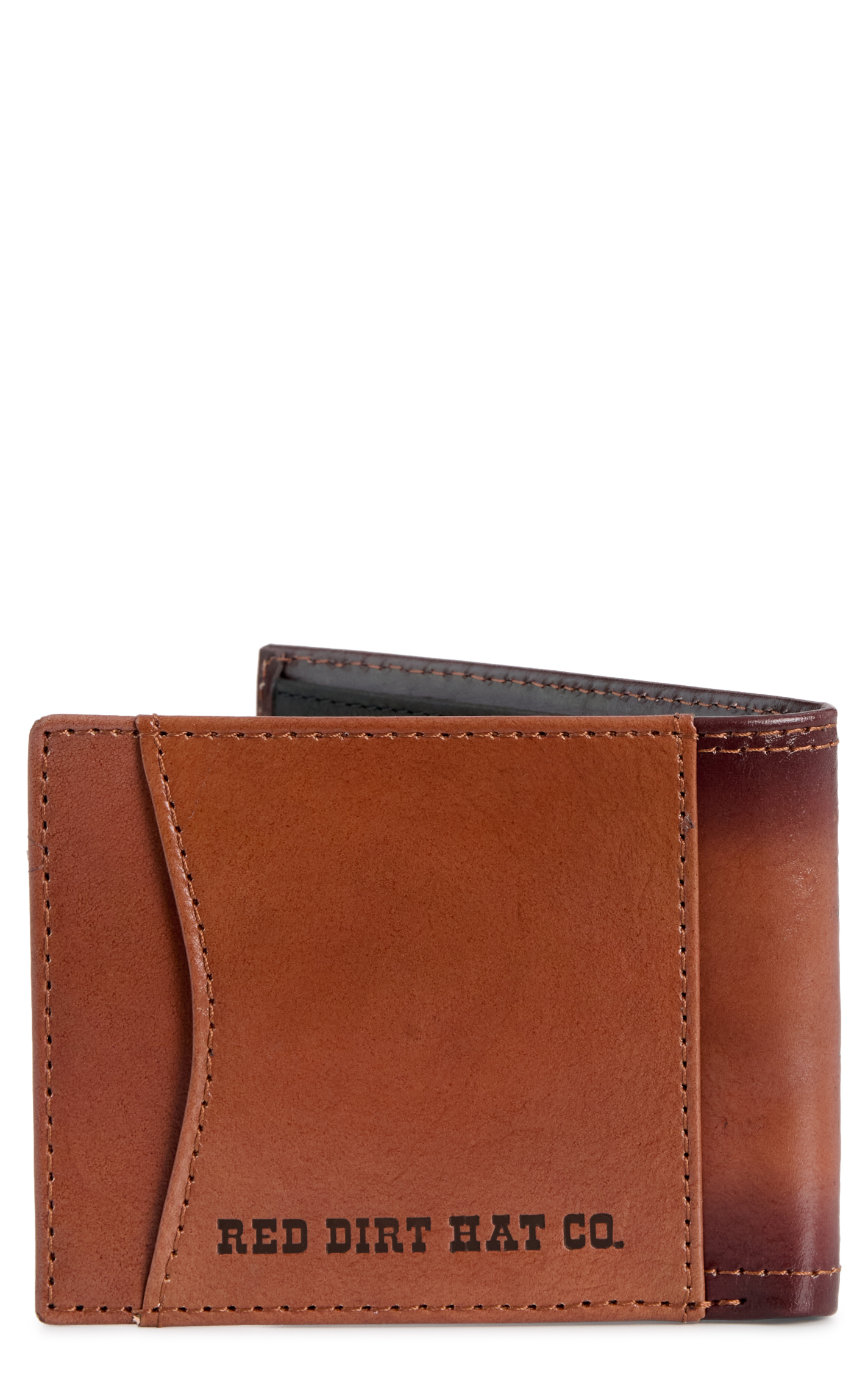 Red Dirt Hat Co. Caramel & Cream Underlay Floral Bi-Fold Wallet - Image 1