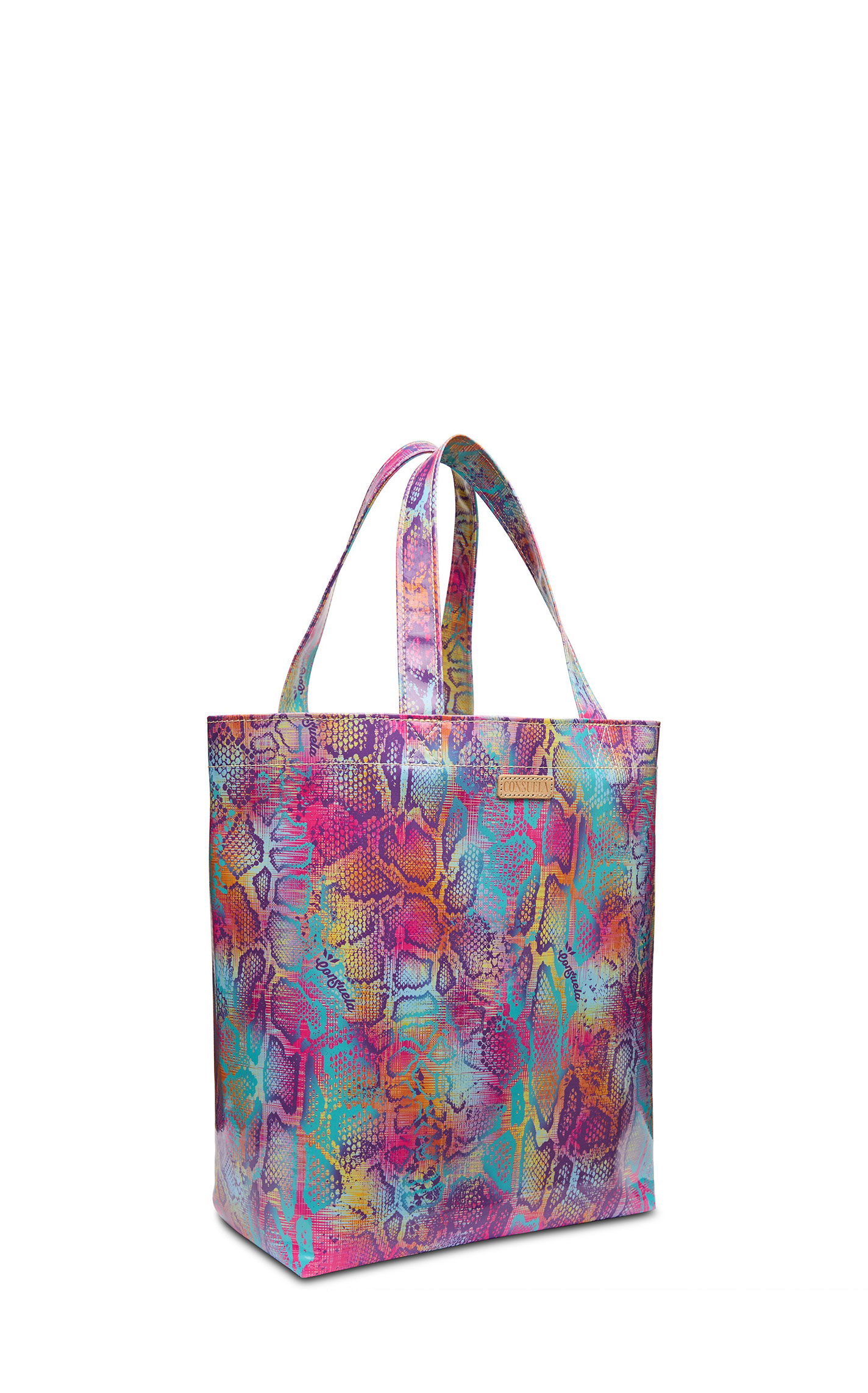Consuela Steph Fuchsia & Teal Snake Colorful Print Basic Bag - Image 1