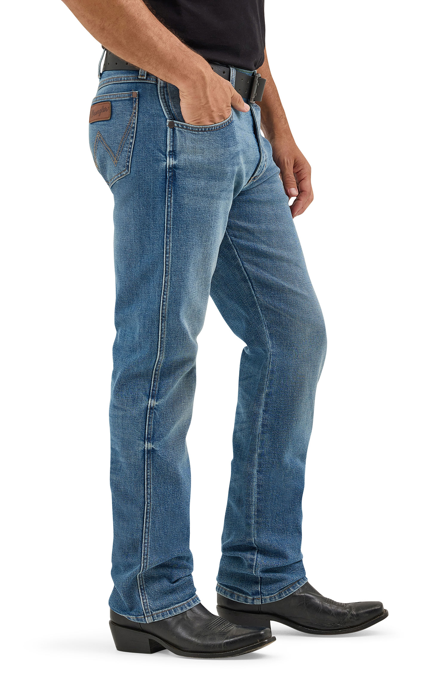 Wrangler Retro Men's Gralin Medium Wash Slim Fit Straight Leg Jeans - Image 1