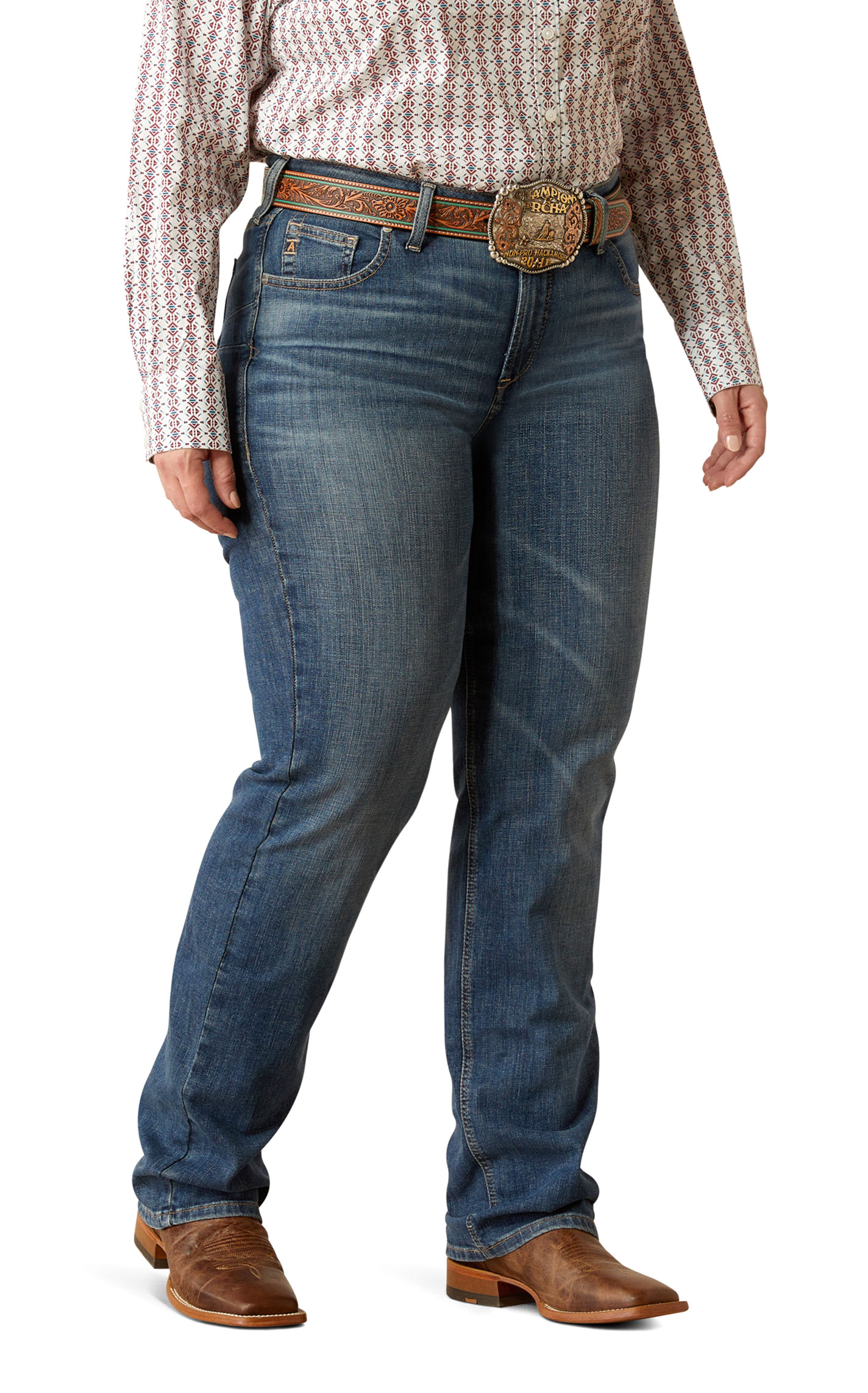 Ariat Women's Abigail Toronto Medium Wash Straight Leg Jeans - Plus Sizes - Image 1