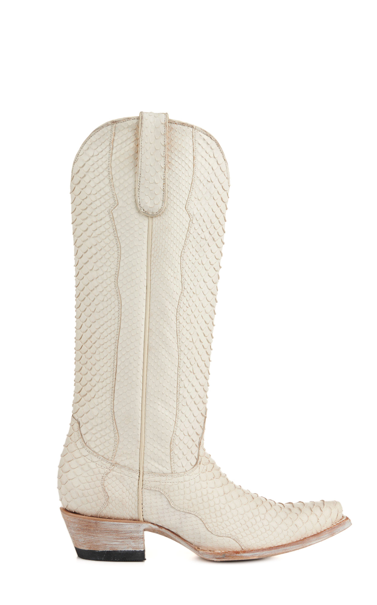 Cavender’s Women’s Python White Exotic Snip Toe Western Boots  - Image 1