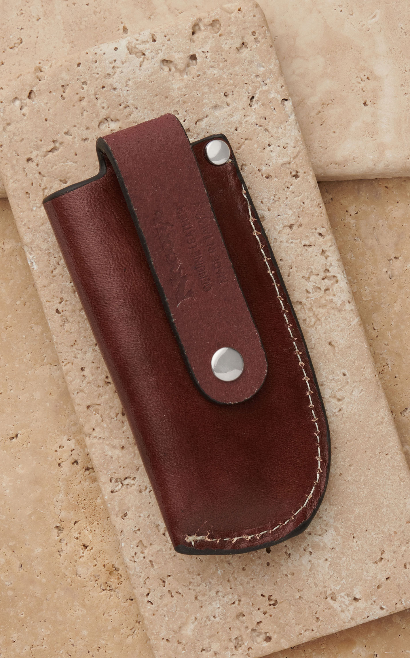 Nocona Brown with Chocolate Floral Tooled Leather and Ivory Inlay Knife Sheath - Image 1