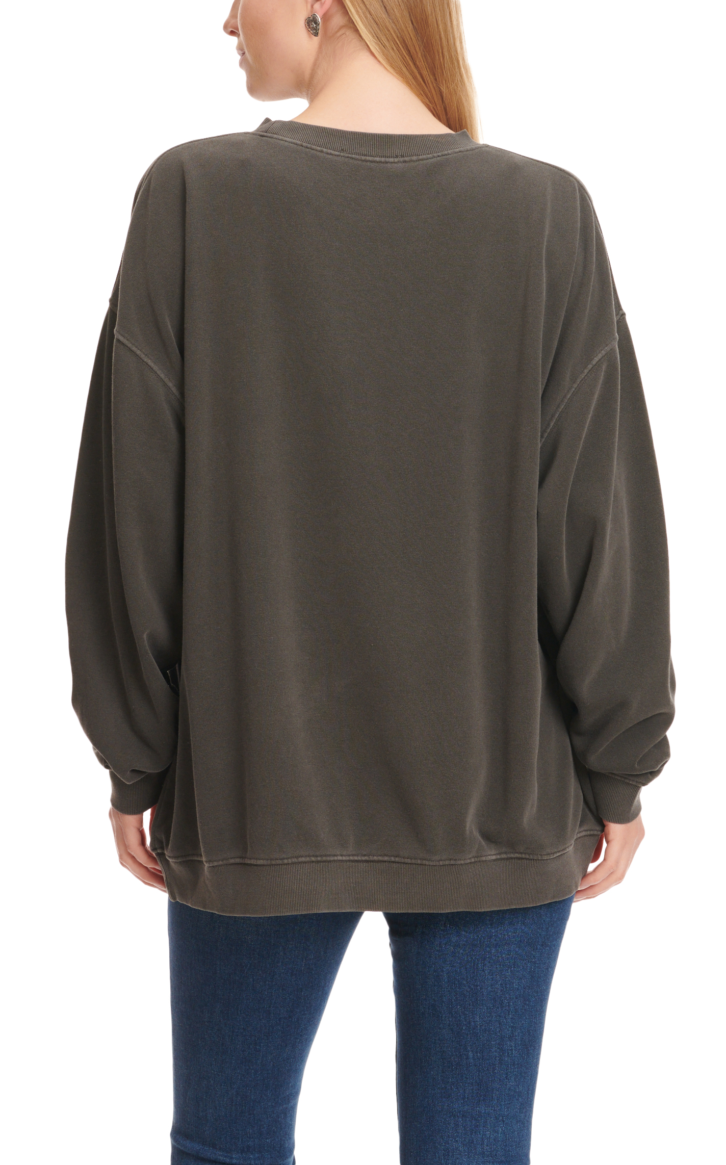 Double Zero Women's Charcoal Keep It Wild Graphic Long Sleeve Pullover - Image 1