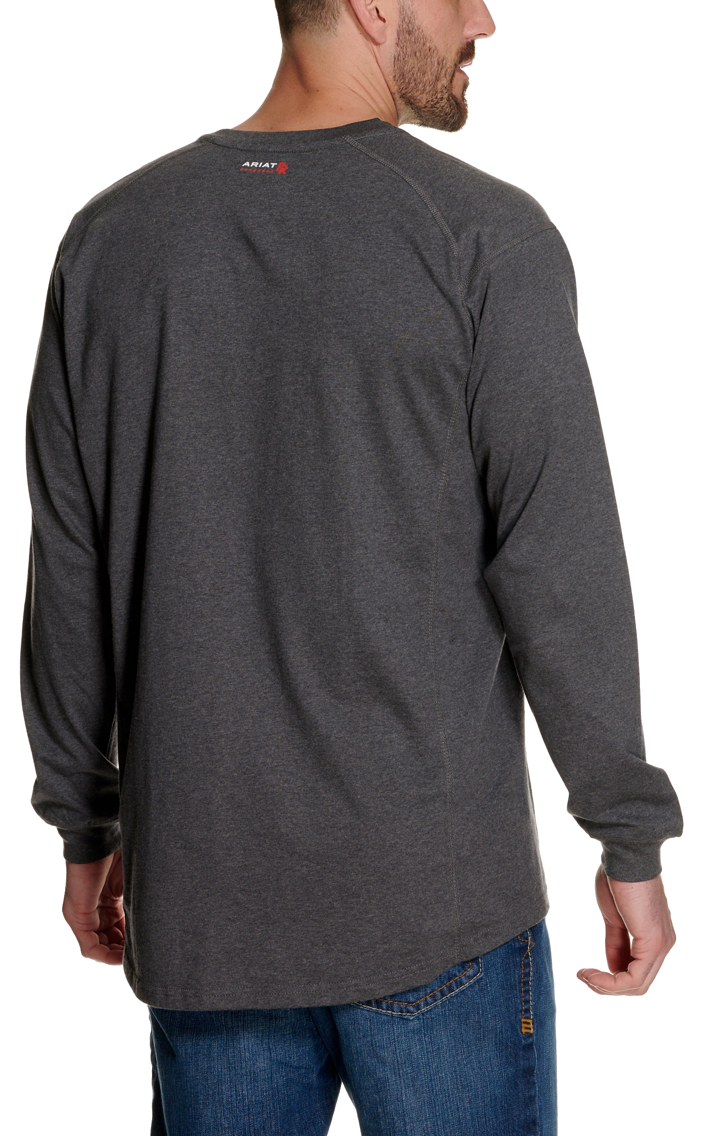 Ariat FR Men's Charcoal Henley Long Sleeve Work Shirt - Image 1