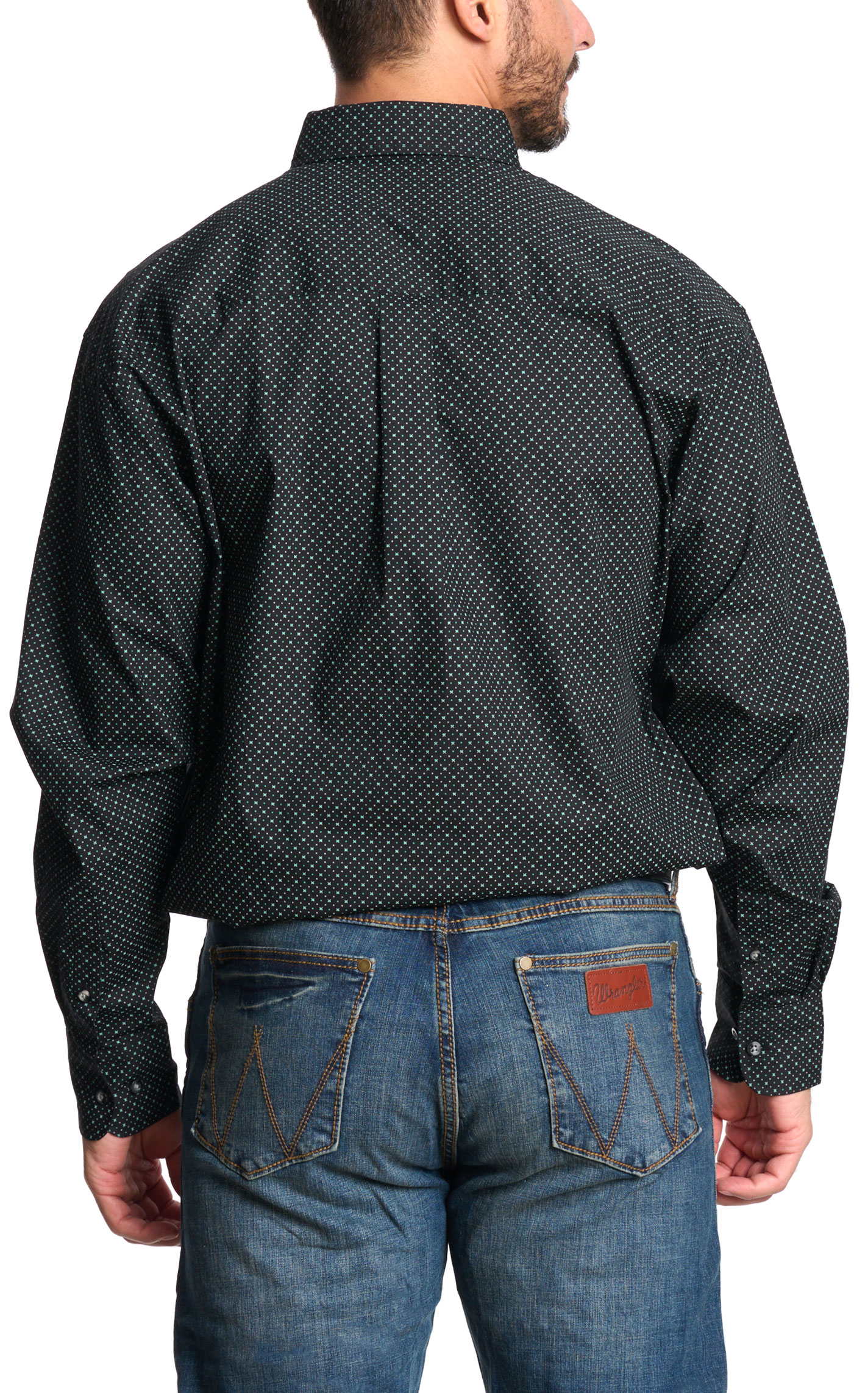 Wrangler Men's George Strait Collection Black Geo Western Shirt - Big & Tall Sizes - Image 1