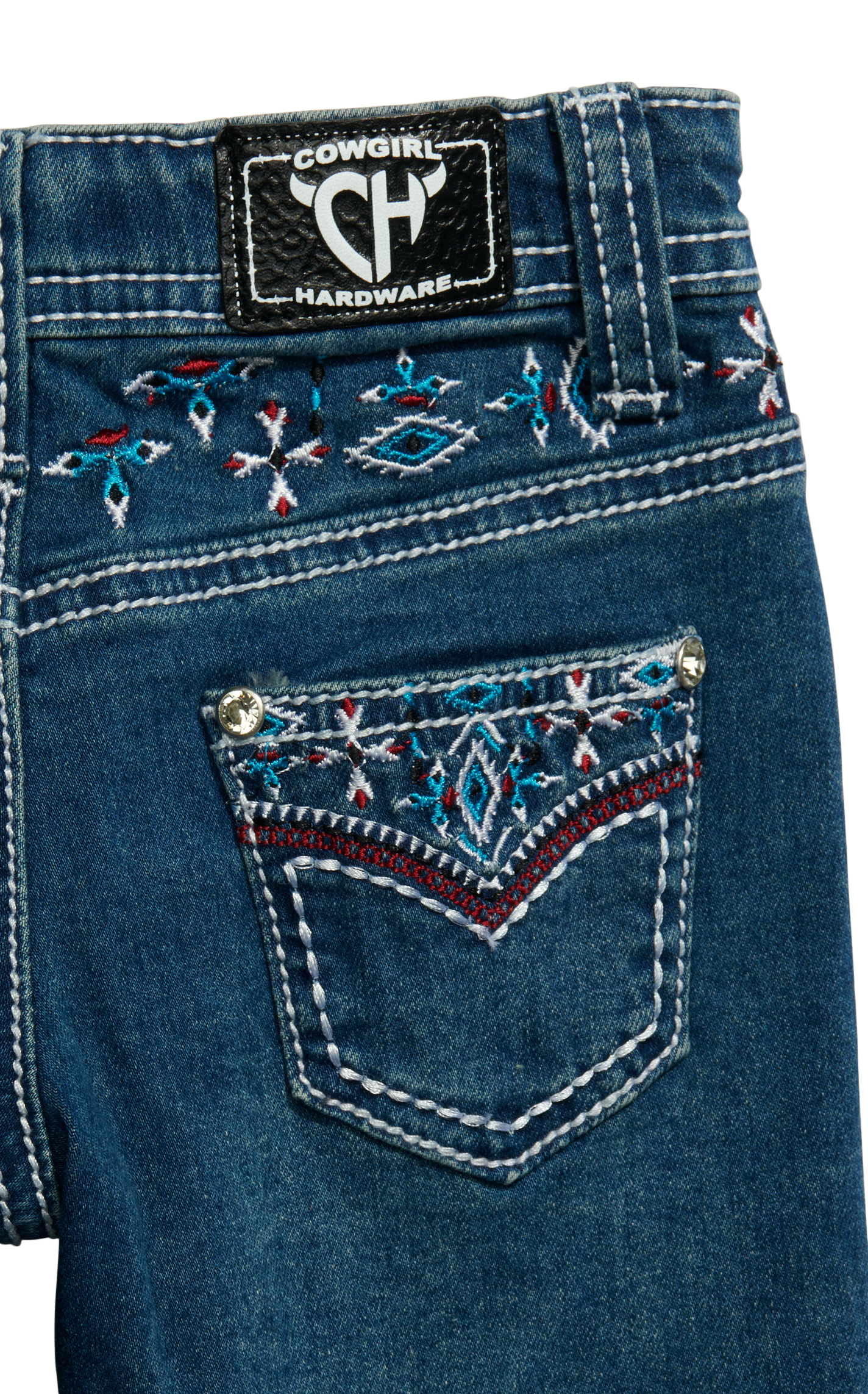 Cowgirl Hardware Toddler Girl's Aztec Embroidered Boot Cut Jeans - Image 1
