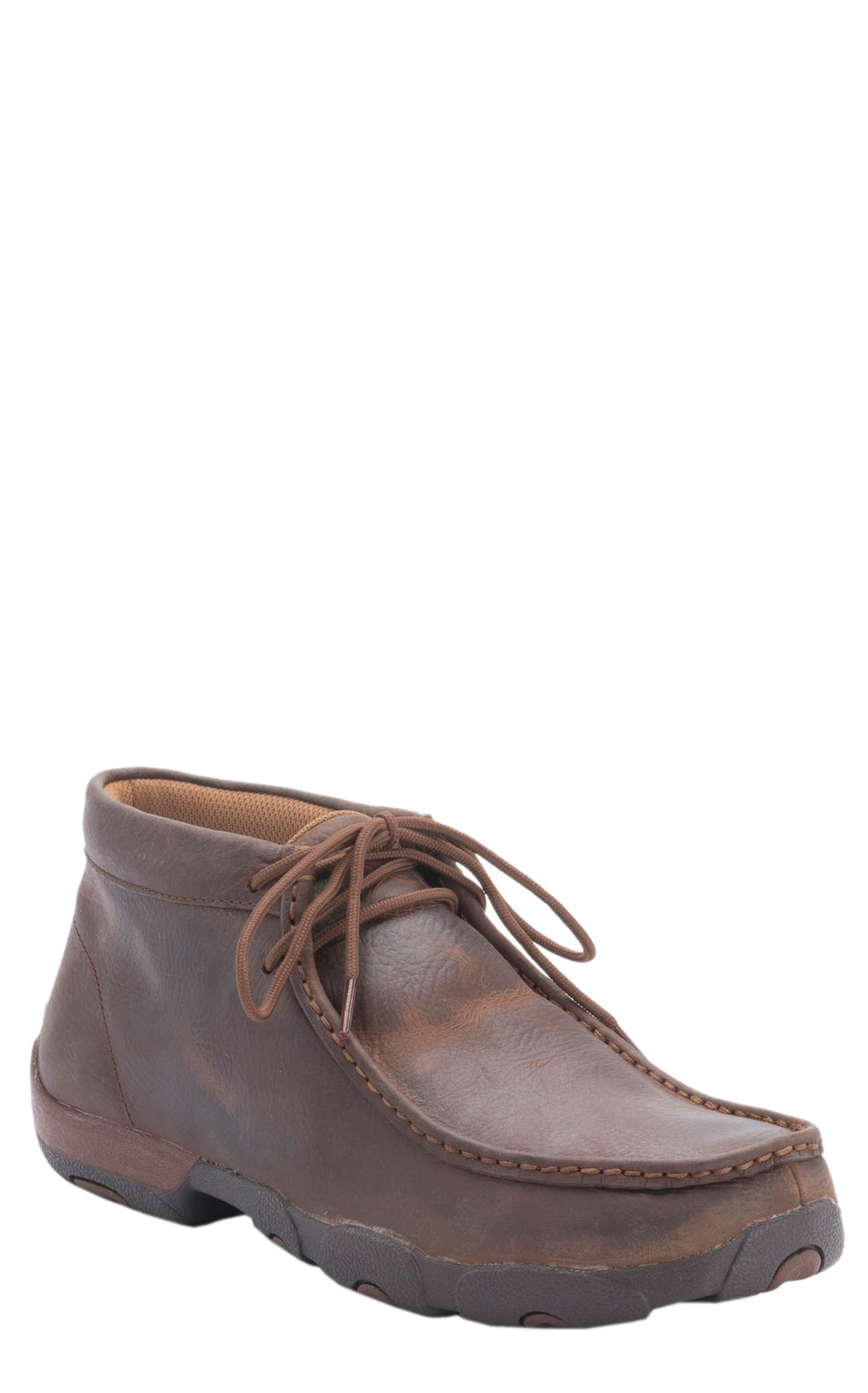 Twisted X Men's Copper Brown Driving Moccasin Lace Up Casual Shoes - Image 1