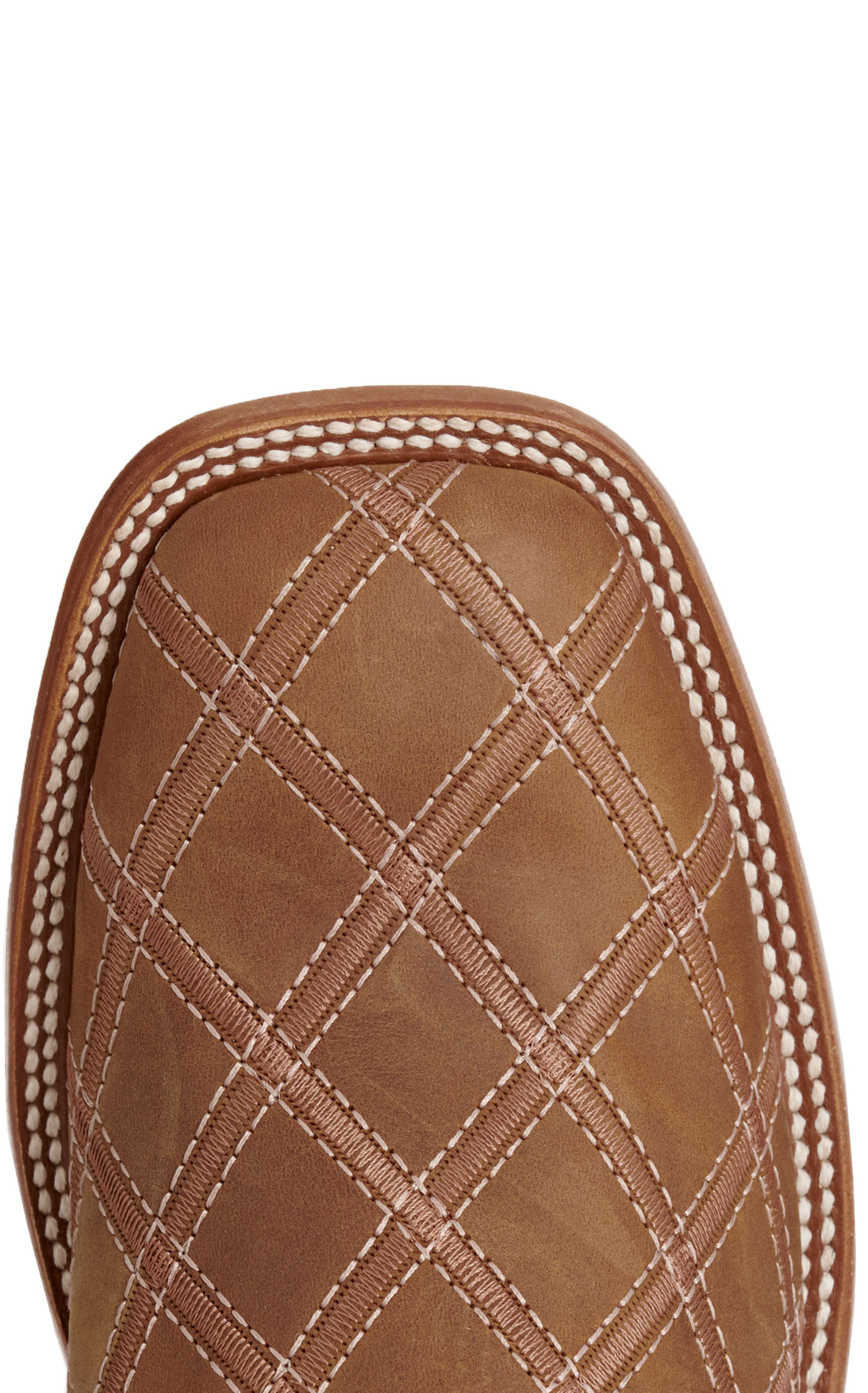 Anderson Bean Men's Camel Crazy Horse Patchwork & Cream Wide Square Toe Cowboy Boots - Image 1
