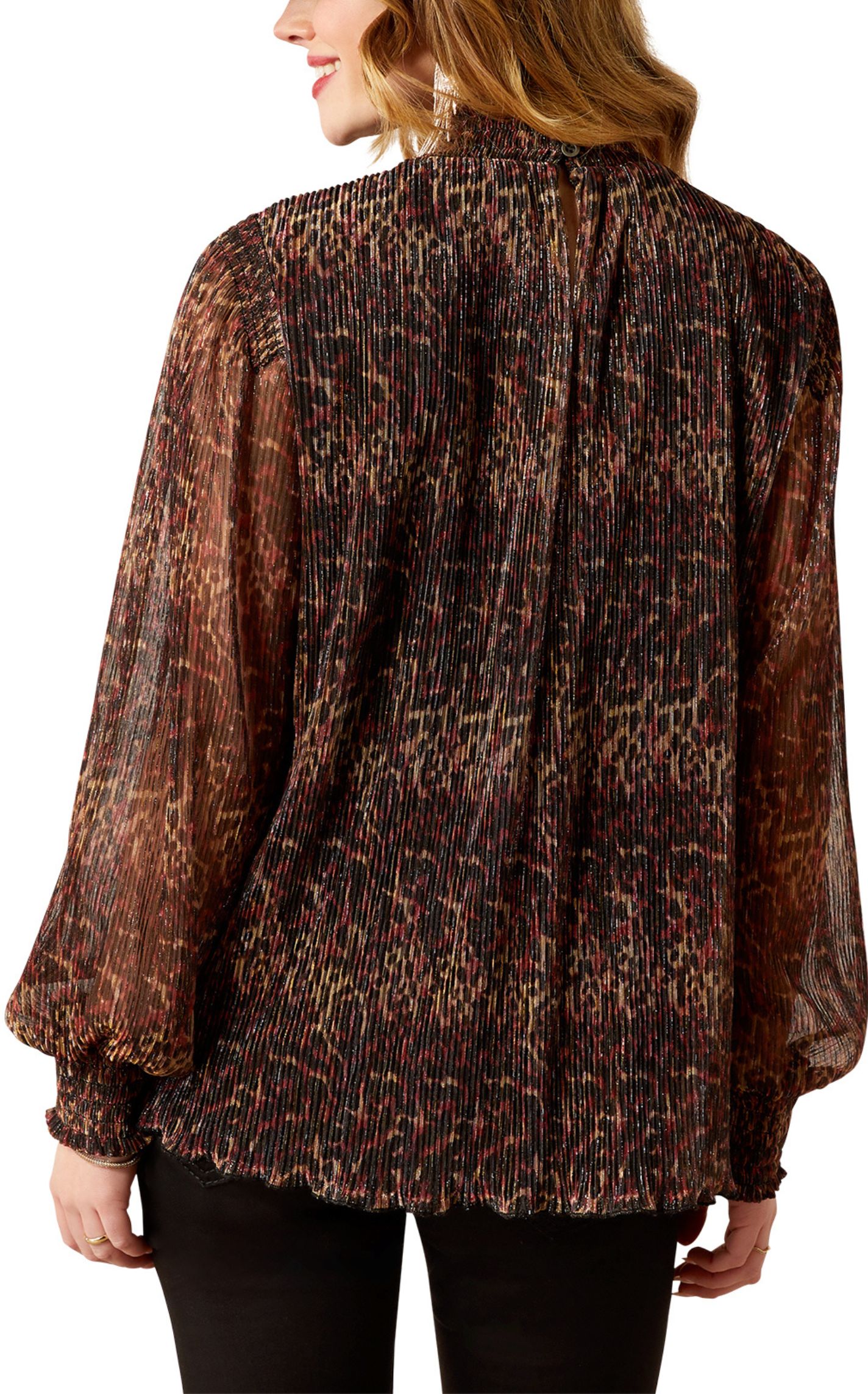 Ariat Women's Cranberry Leopard Print & Sparkle Top - Image 1