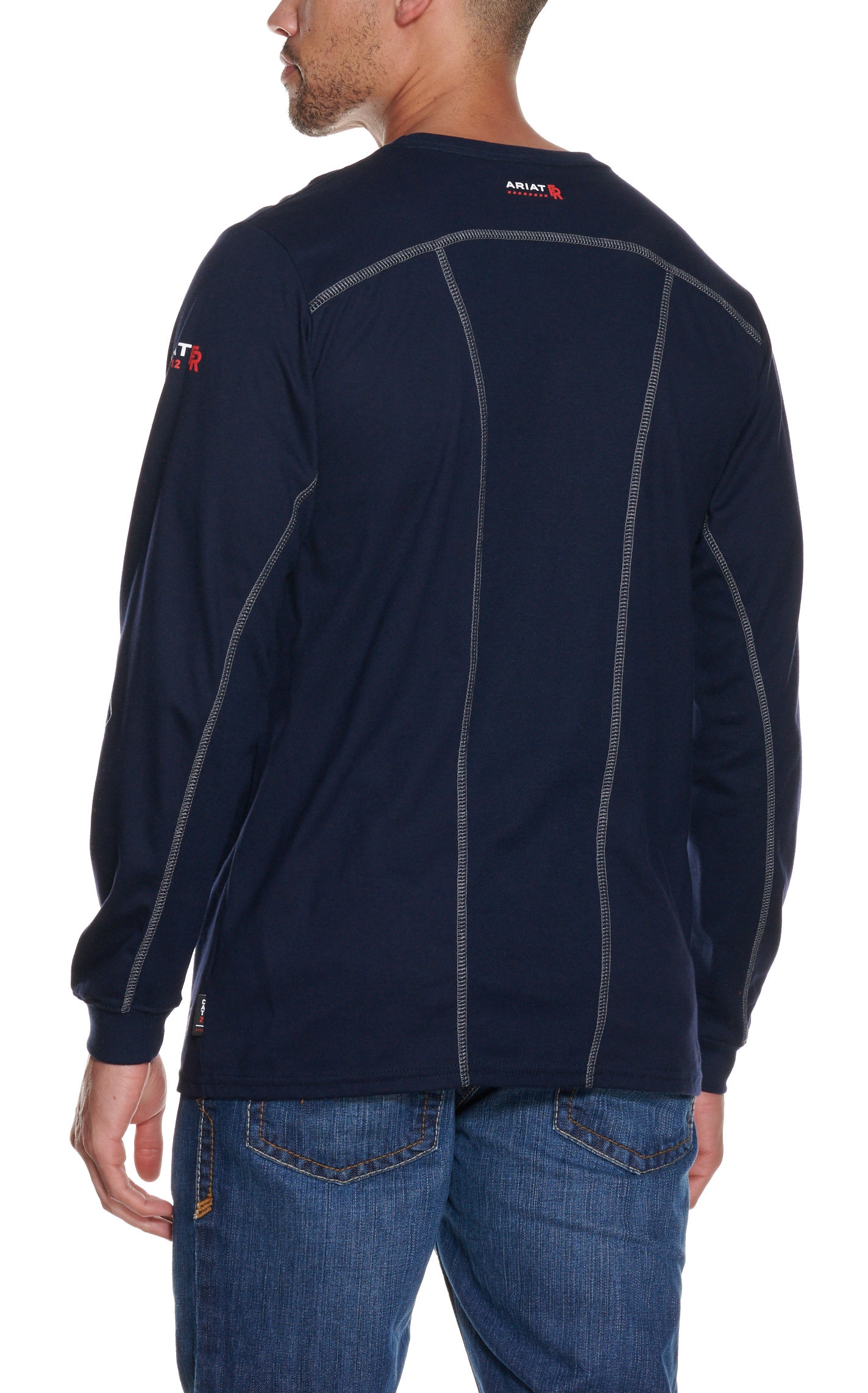Ariat Men's Navy VentTEK CAT 2 Long Sleeve FR Work Shirt - Big & Tall - Image 1