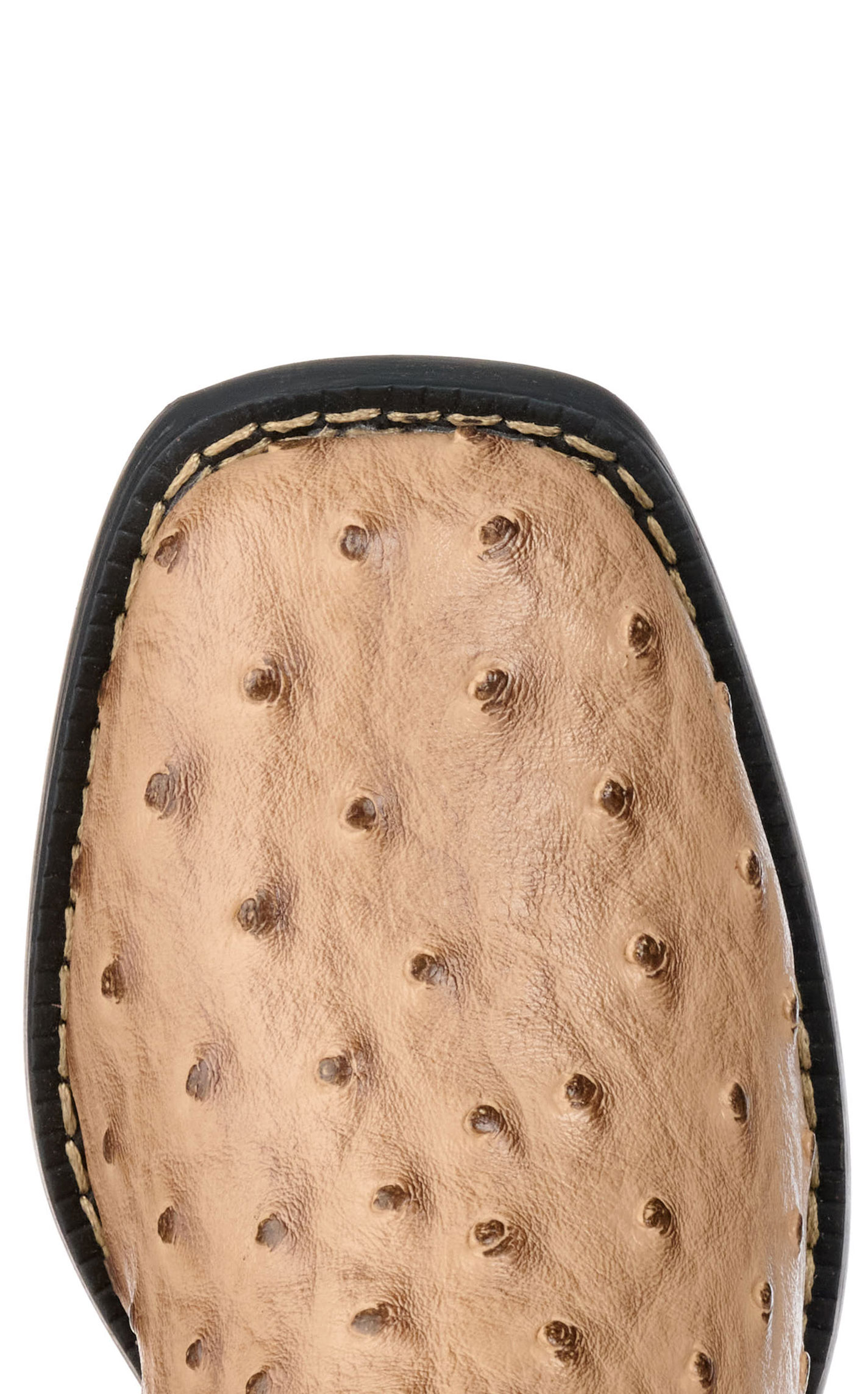 Roper Youth Jed Brown and Tan Ostrich Print Faux Leather Square Toe Boots - Image 1